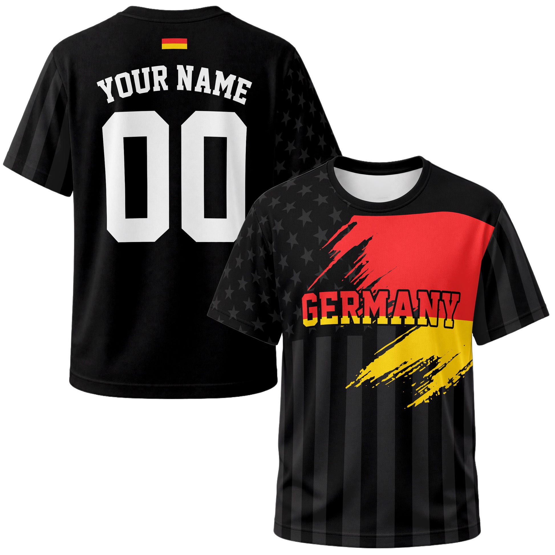 Custom Germany Soccer Jersey German Fan Flag Black – Personalized Name Number