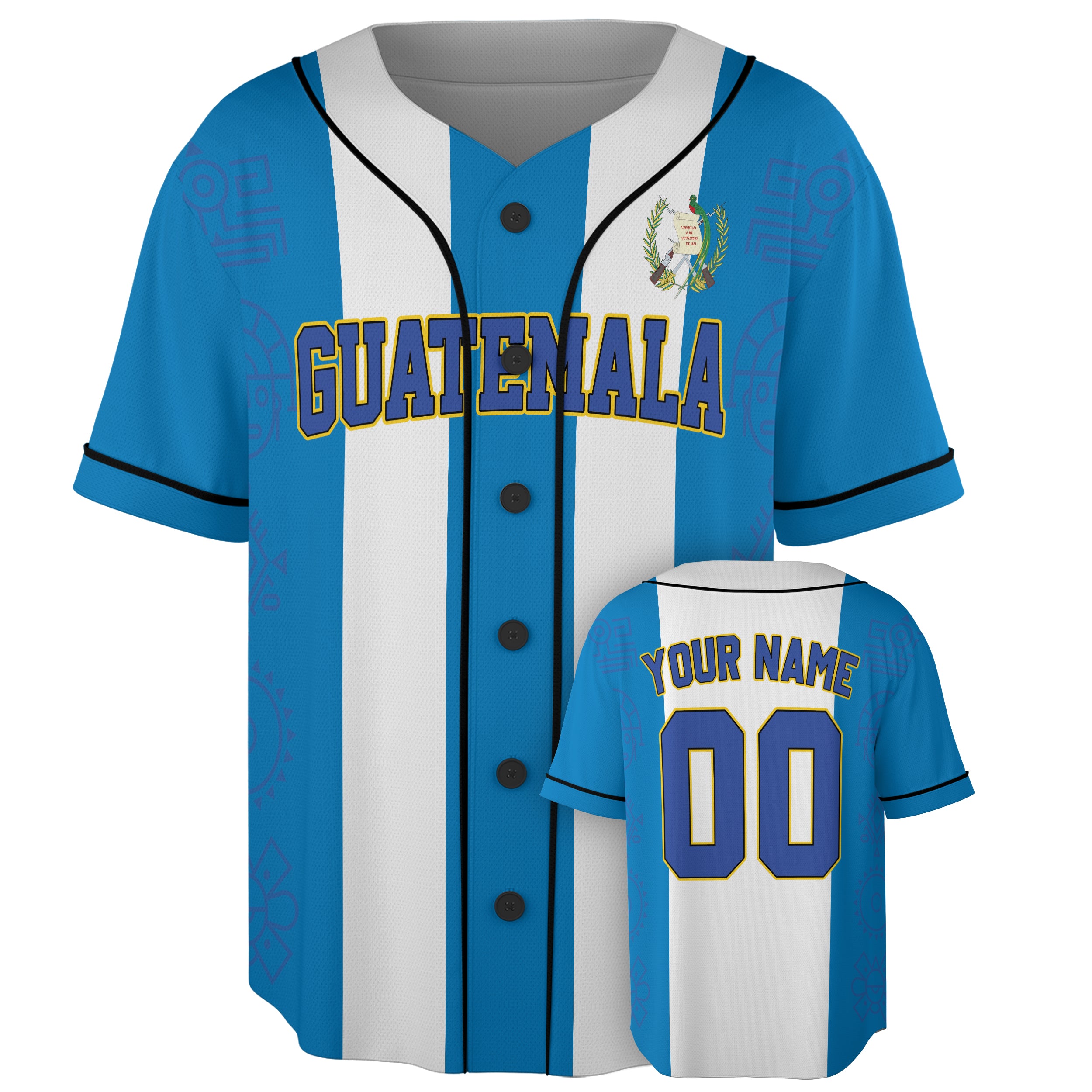 Custom Guatemala Baseball Jersey Guatemalan Fan Classic Stripe – Personalized Name Number