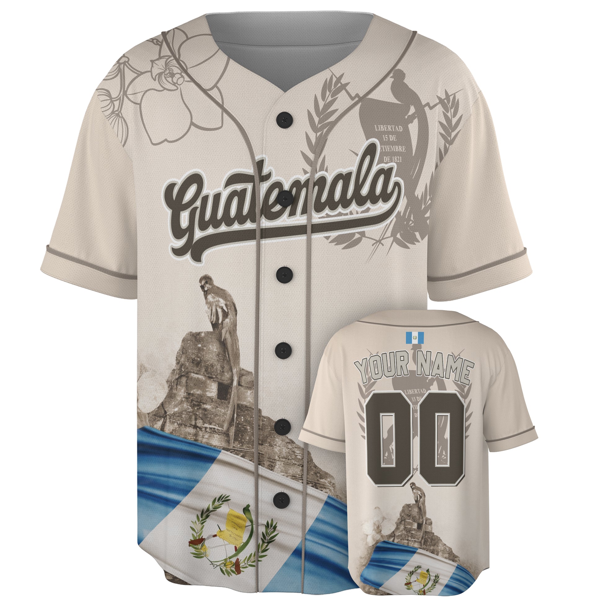 Custom Guatemala Baseball Jersey Guatemalan Fan Vintage Heritage – Personalized Name Number