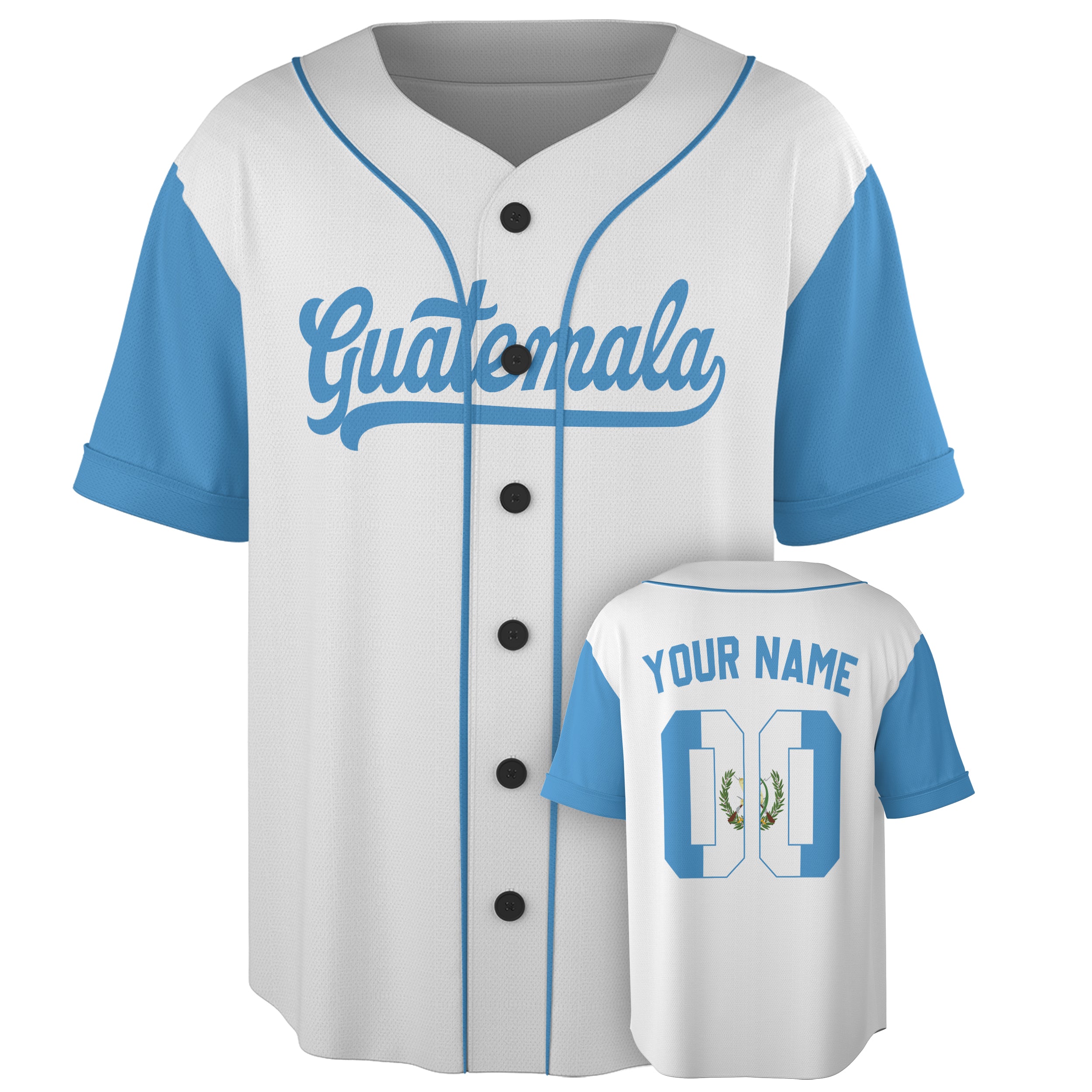 Custom Guatemala Baseball Jersey Guatemalan Fan Classic Script – Personalized Name Number
