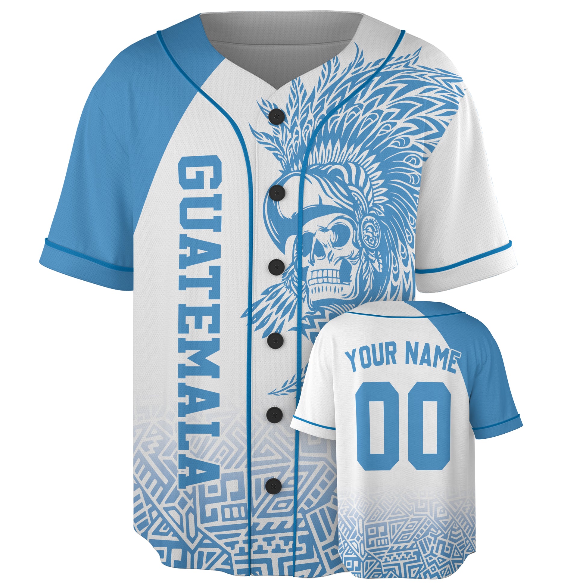 Custom Guatemala Baseball Jersey Guatemalan Fan Tribal Warrior – Personalized Name Number