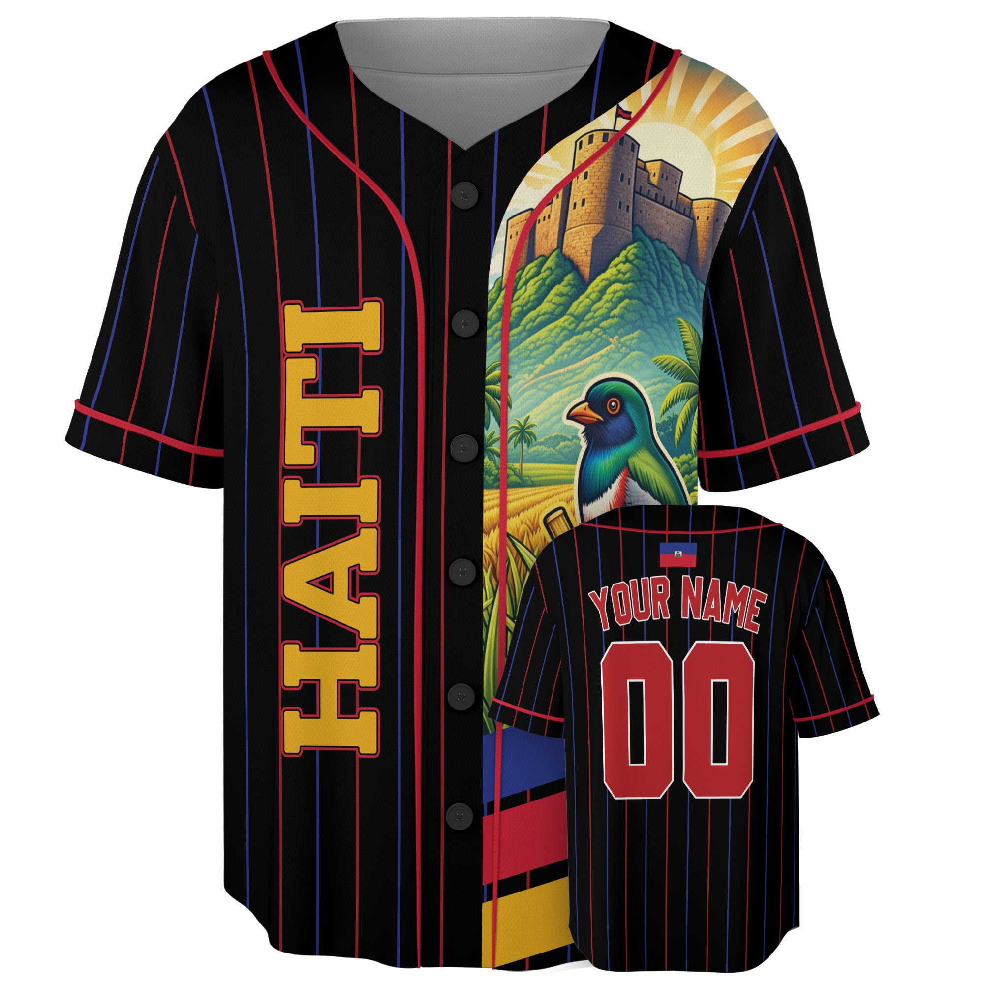 Custom Haiti Baseball Jersey Haitian Fan Heritage Crest – Personalized Name Number
