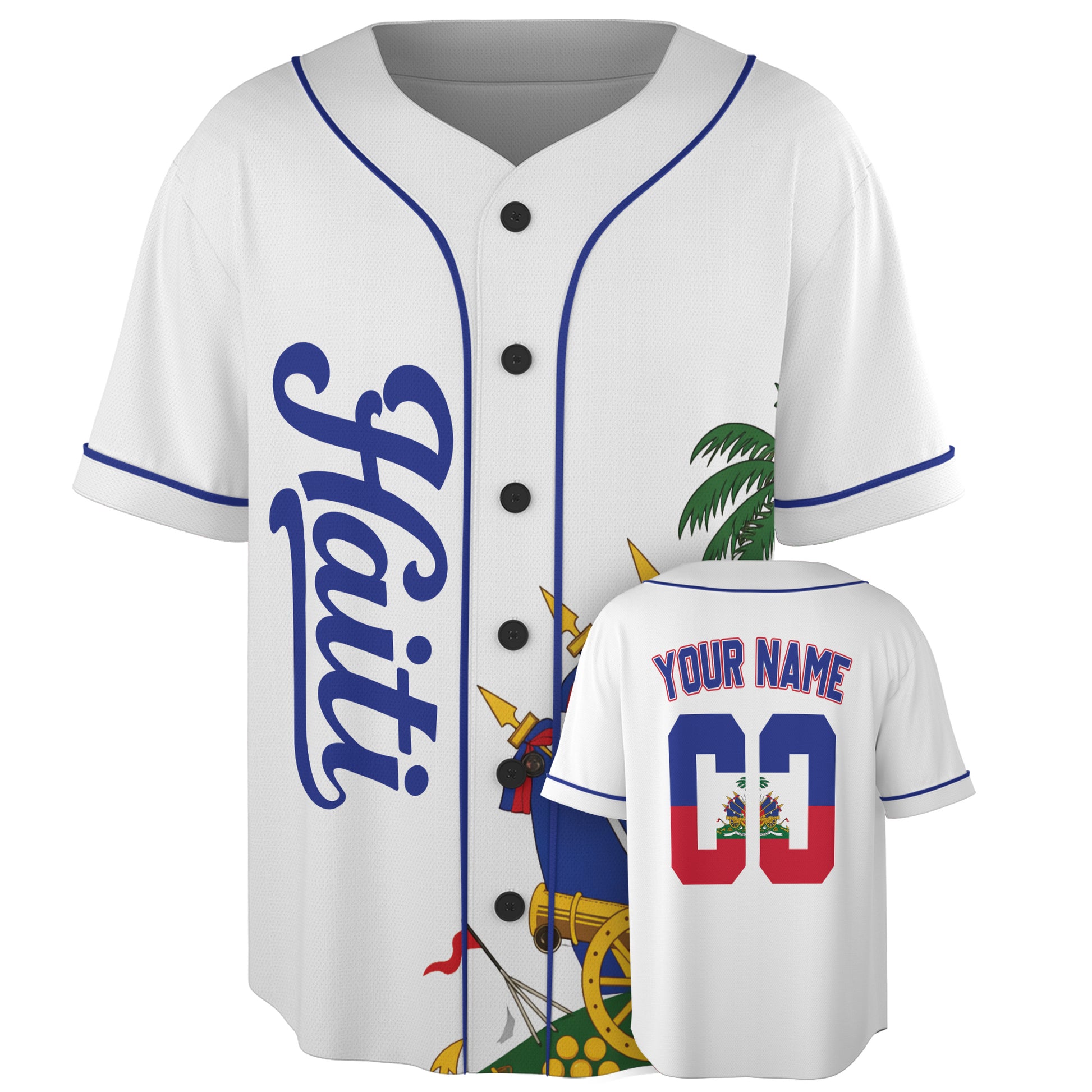 Custom Haiti Baseball Jersey Haitian Fan Classic Script – Personalized Name Number