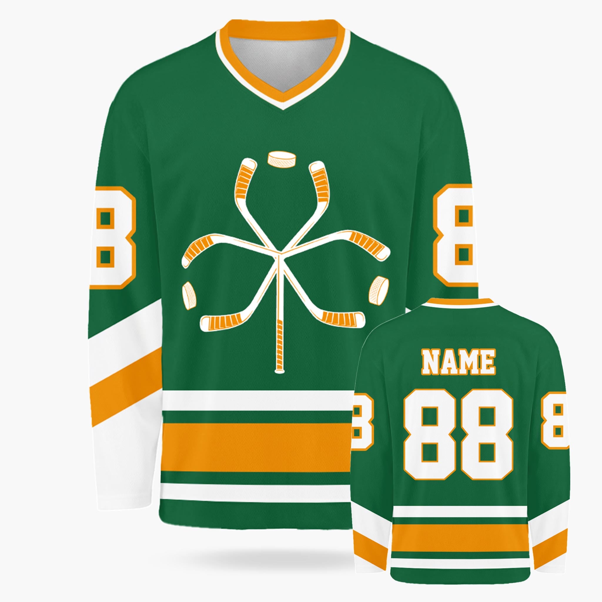 Custom St. Patrick's Day Hockey Jersey Hockey Clover - Design Your Own