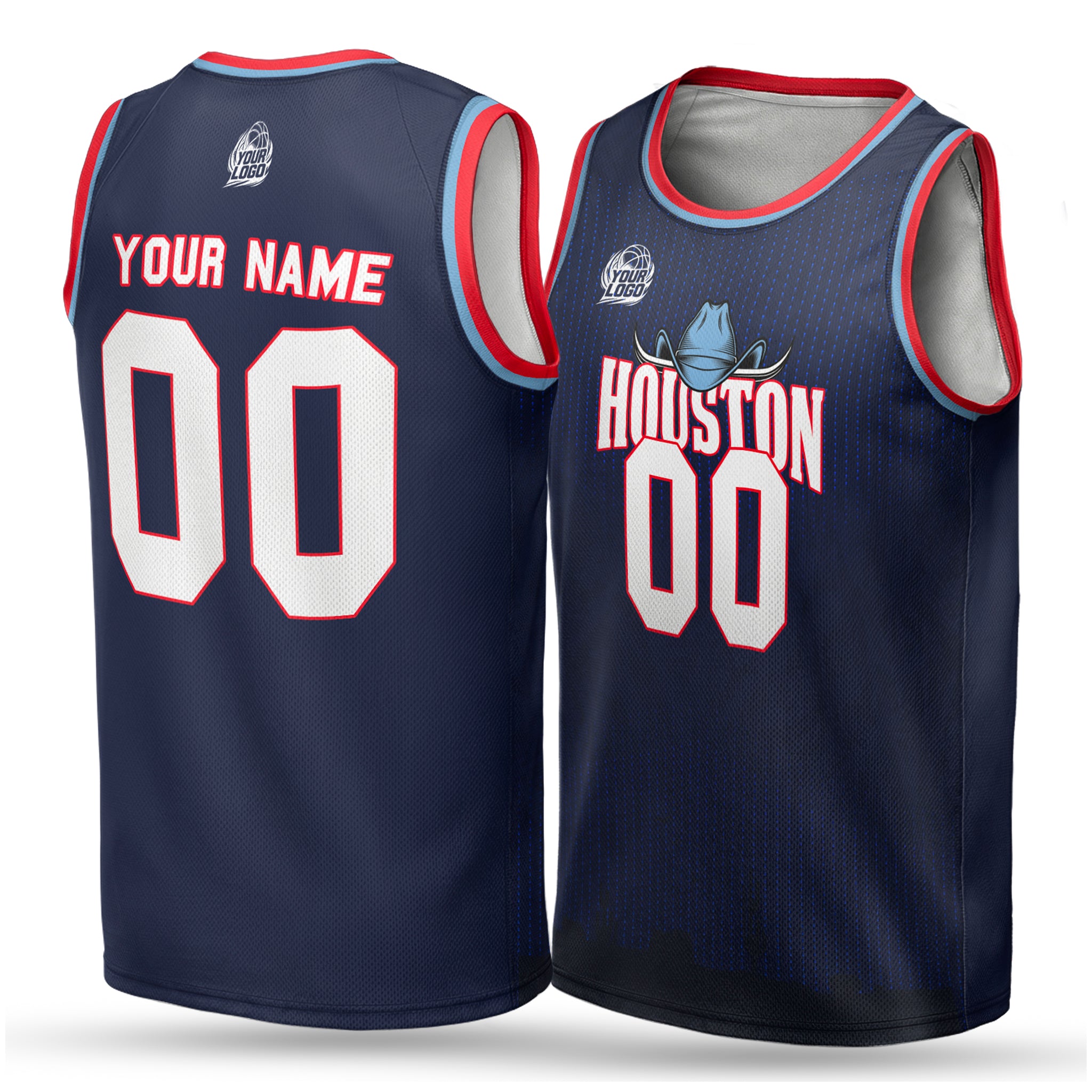 Custom City Basketball Jersey Houston Design - Add Your Name and Number