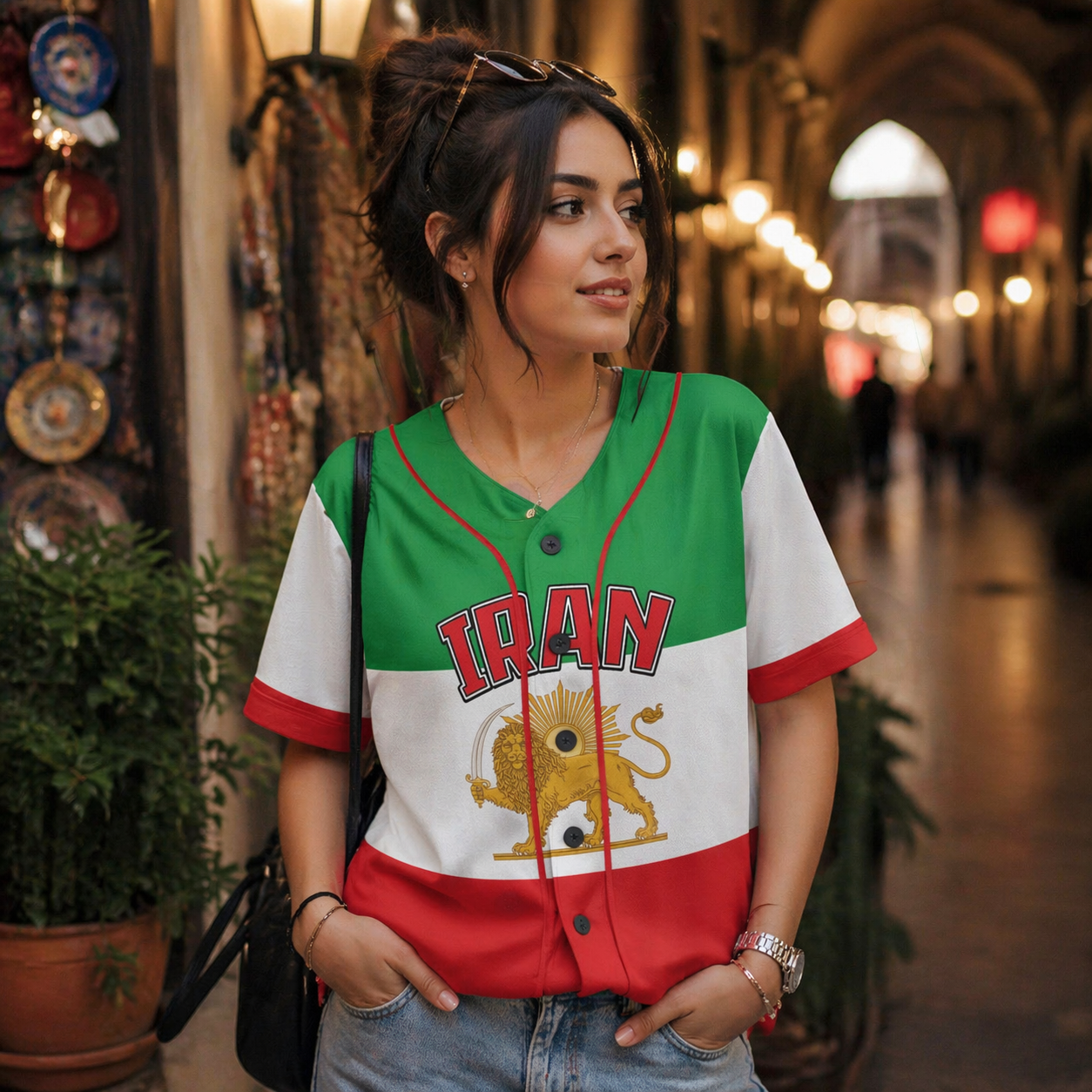 Custom Iran Baseball Jersey Iranian Fan Persian Pattern – Personalized Name Number