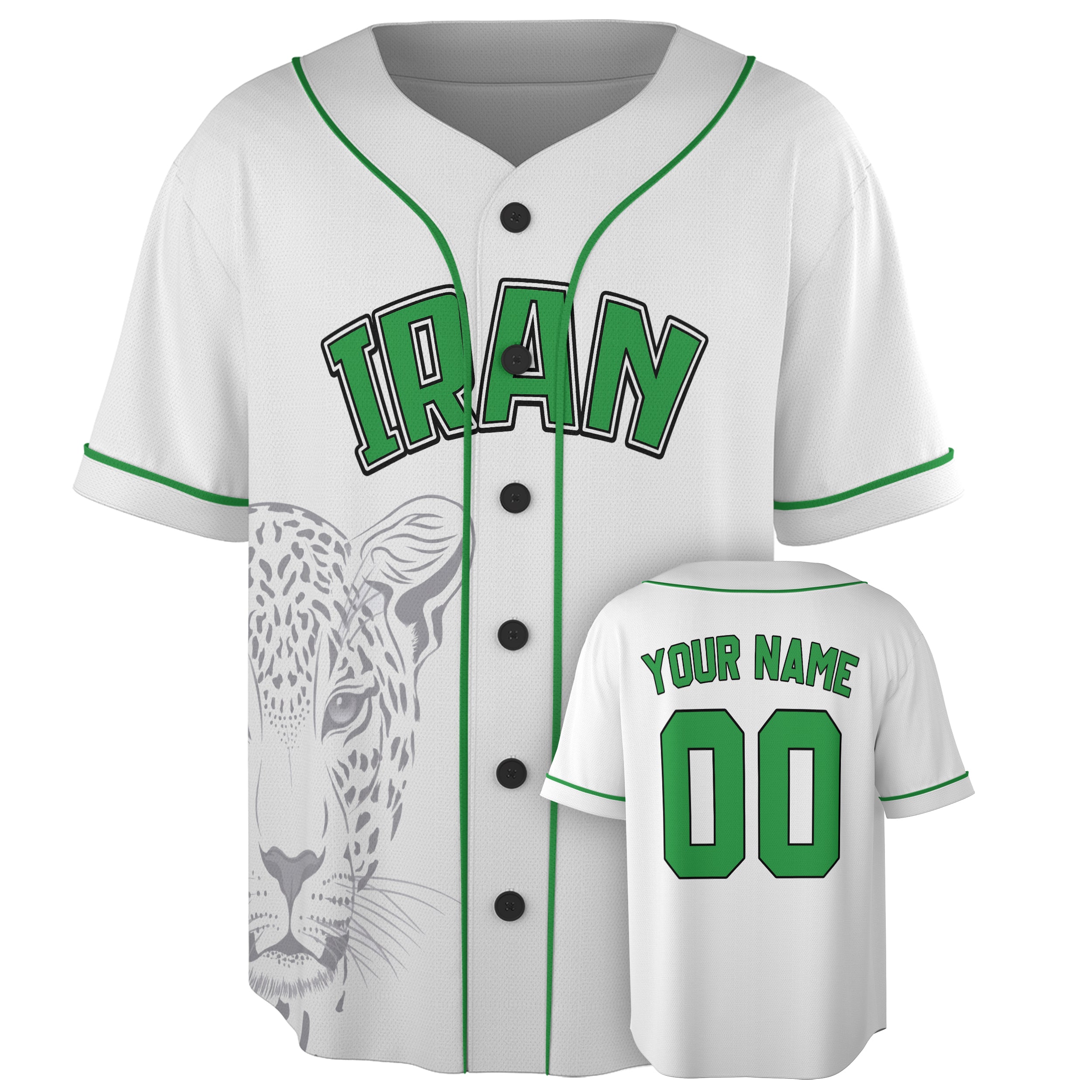 Custom Iran Baseball Jersey Iranian Fan Leopard Classic – Personalized Name Number