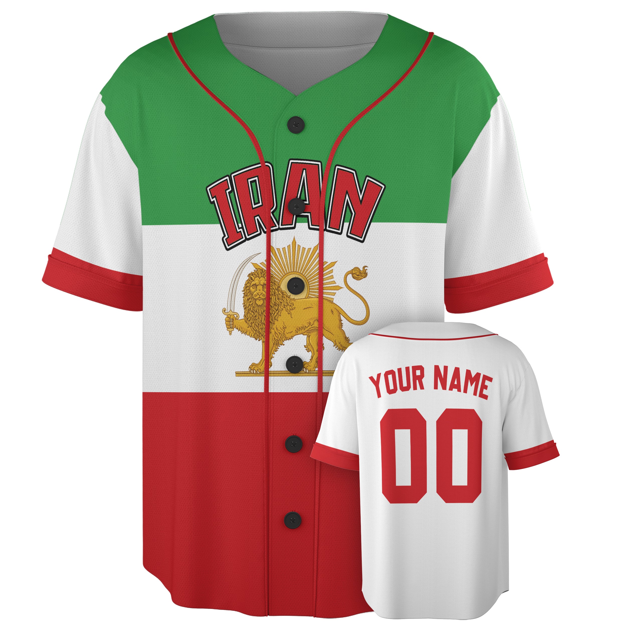 Custom Iran Baseball Jersey Iranian Fan Lion Classic – Personalized Name Number