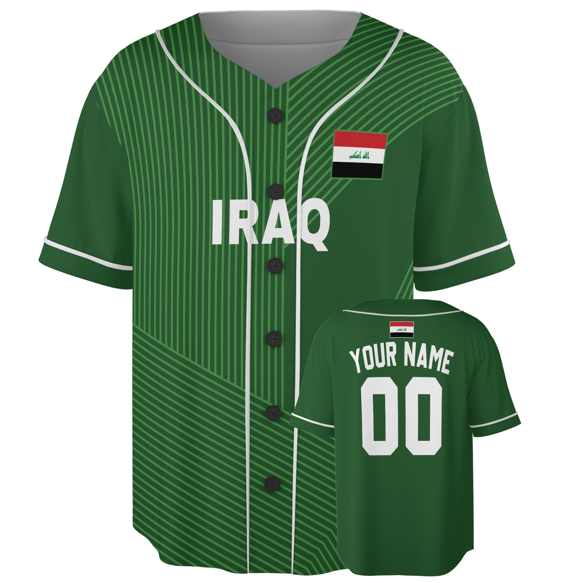 Custom Iraq Baseball Jersey Iraqi Fan Pinstripe Pattern – Personalized Name Number