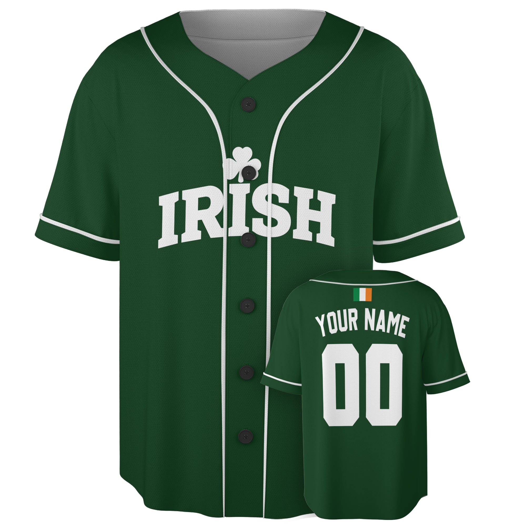 Custom Ireland Baseball Jersey Irish Fan Shamrock Classic – Personalized Name Number