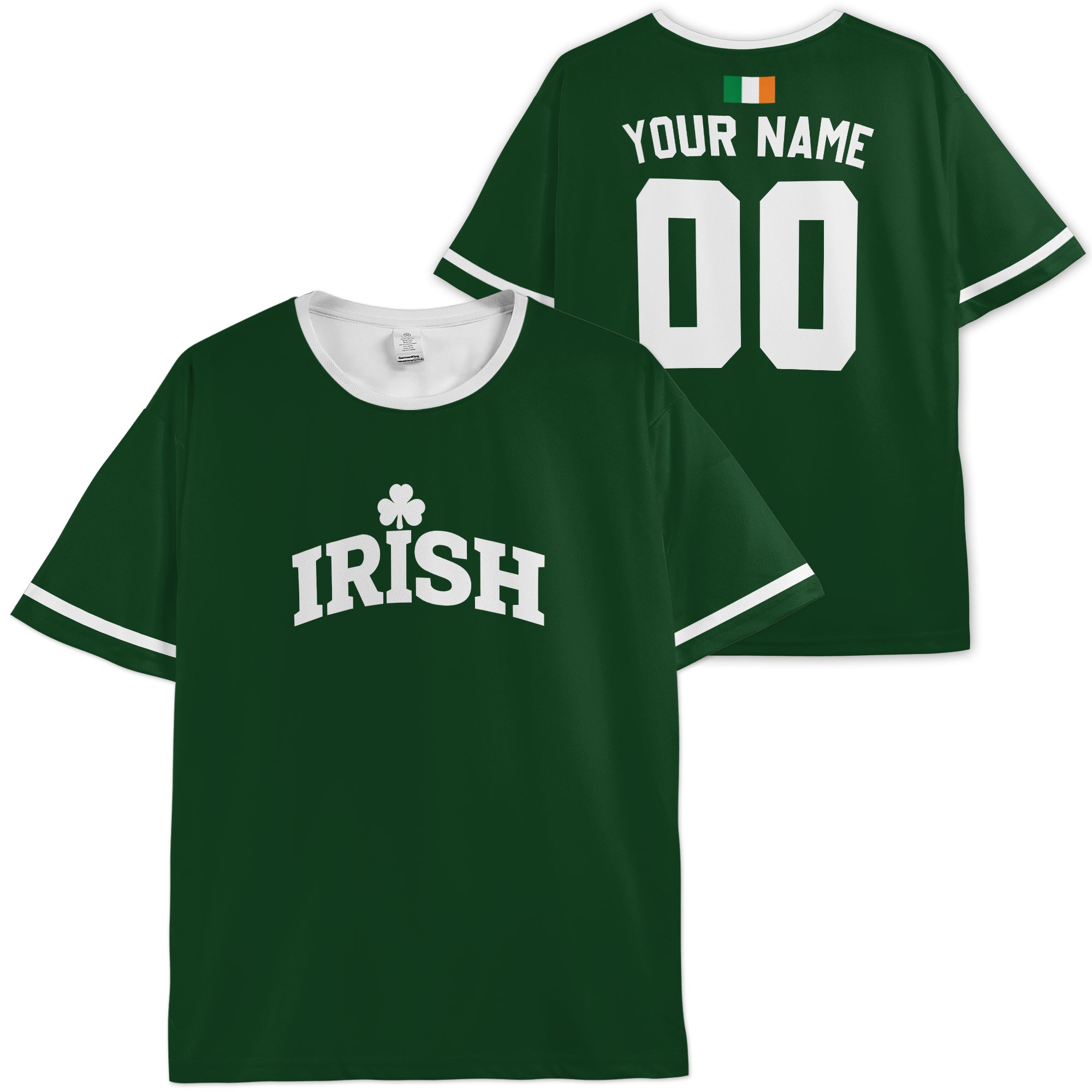Custom Ireland Soccer Jersey Irish Fan Shamrock Classic - Personalized Name Number