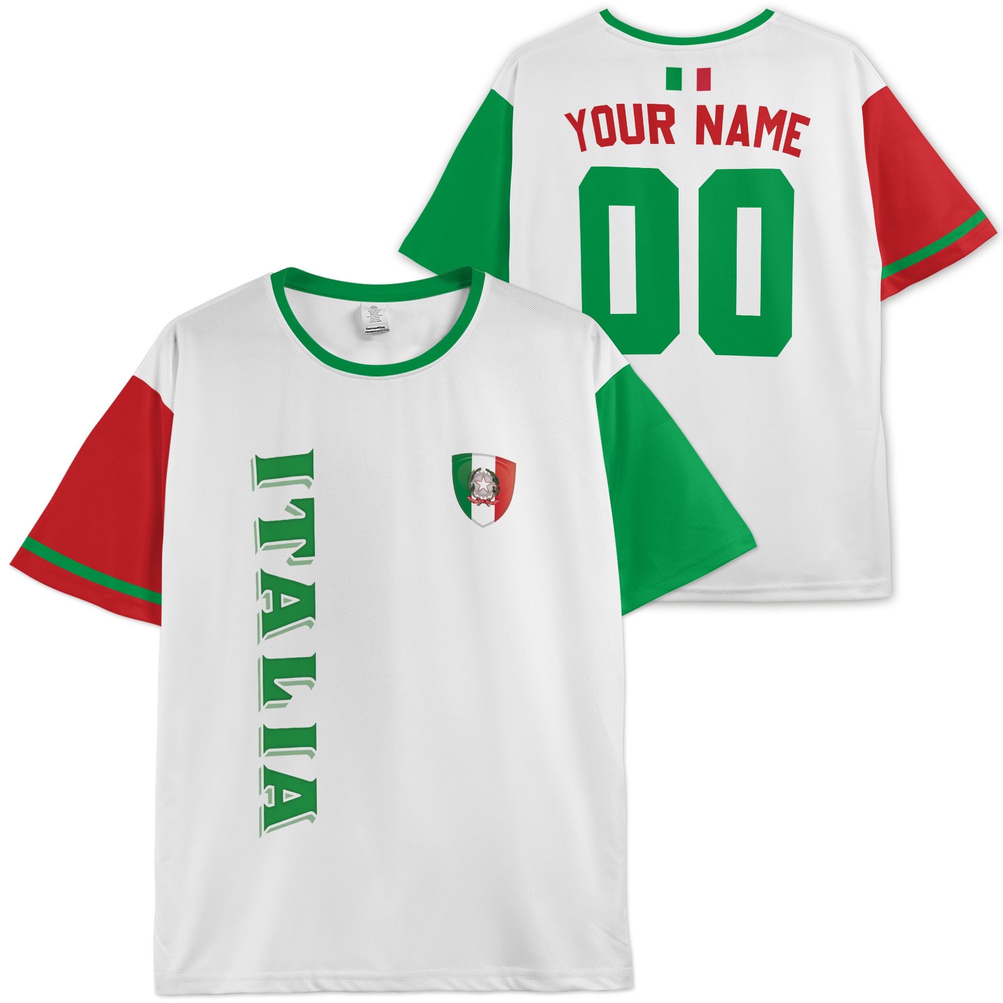 Custom Italy Italia Soccer Jersey Italian Fan Vertical Classic – Personalized Name Number