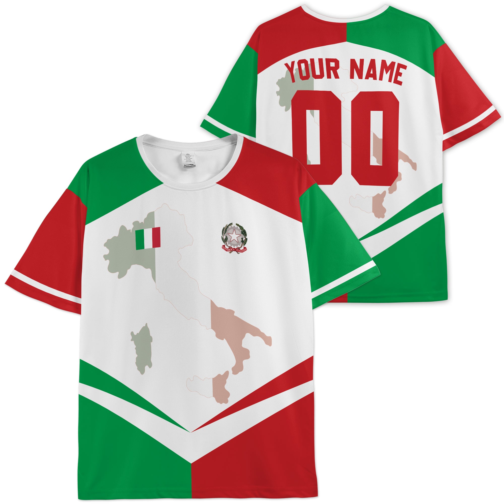 Custom Italy Italia Soccer Jersey Italian Fan Heritage Map – Personalized Name Number