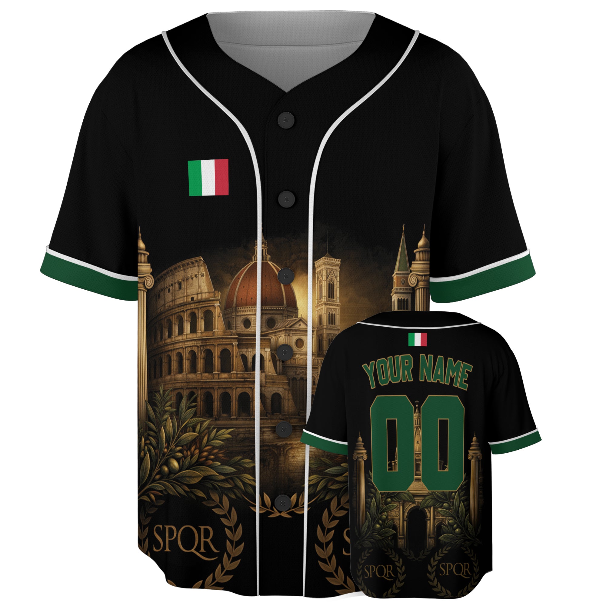 Custom Italy Italia Baseball Jersey Italian Fan Roman Heritage – Personalized Name Number