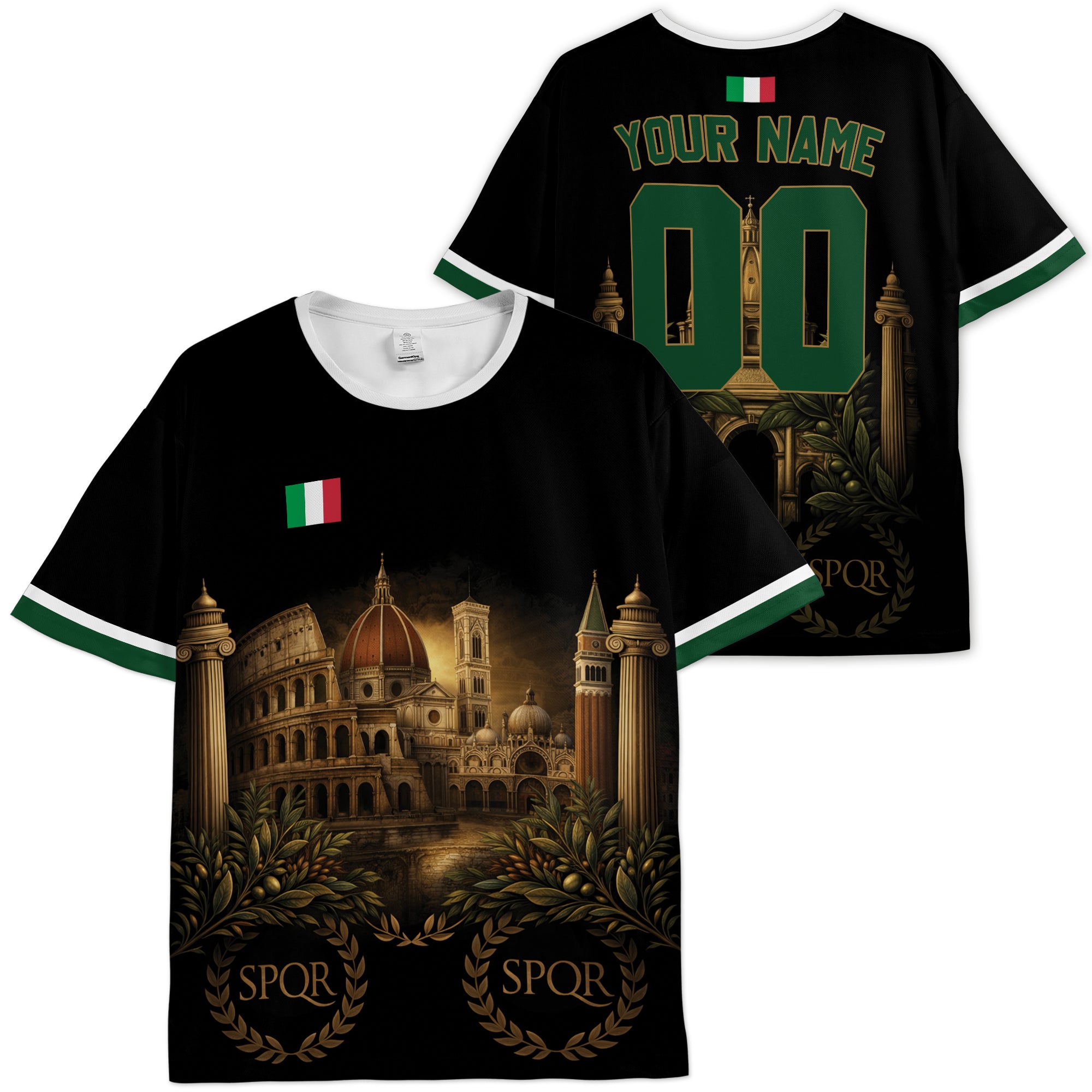 Custom Italy Italia Soccer Jersey Italian Fan Roman Heritage – Personalized Name Number