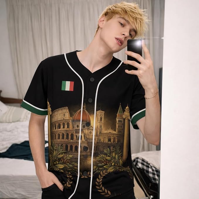 Custom Italy Italia Baseball Jersey Italian Fan Classic Script Blue – Personalized Name Number