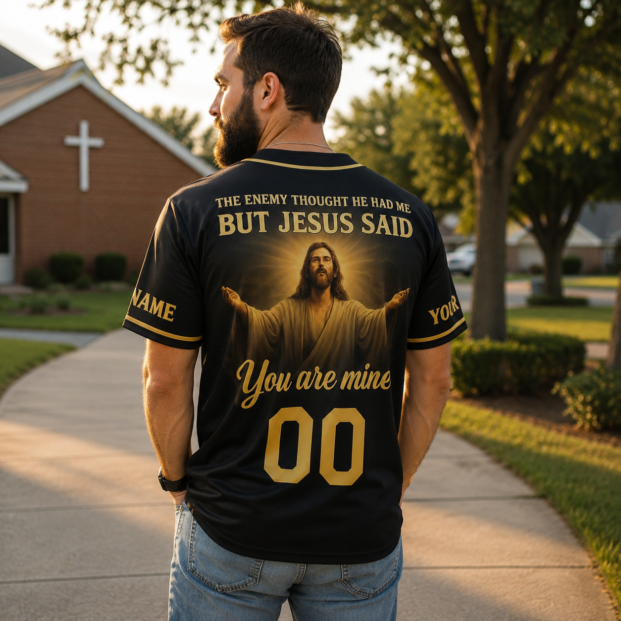 Custom Religious Baseball Jersey – Jesus Said You Are Mine Christian Design Add Your Name