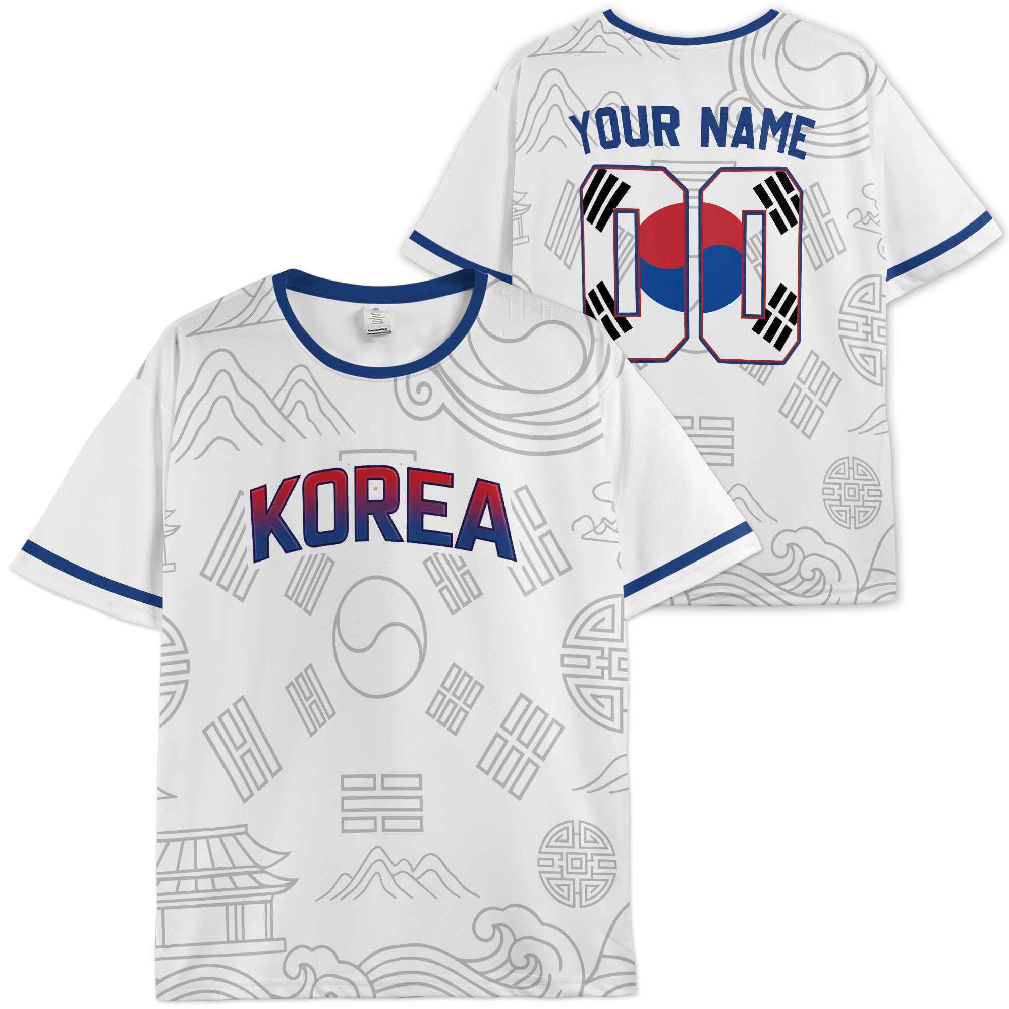 Custom Korea Soccer Jersey Korean Fan Heritage Pattern – Personalized Name Number