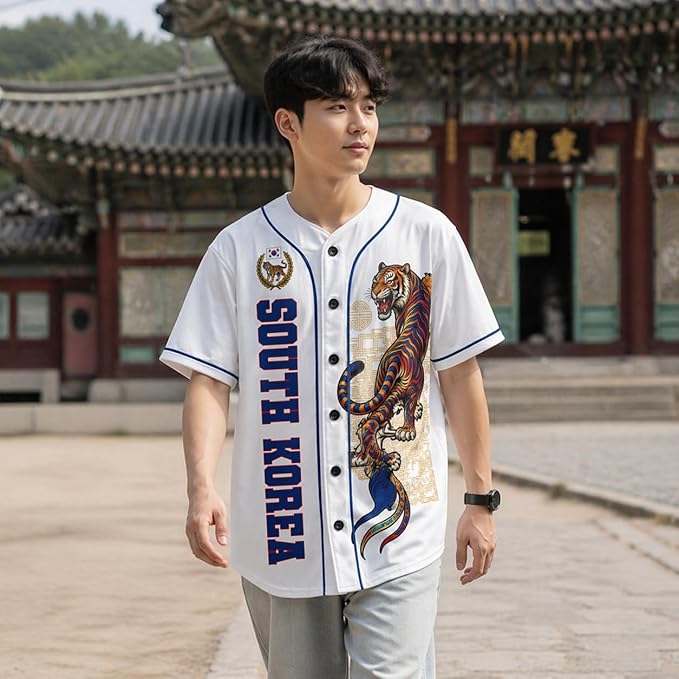 Custom Korea Baseball Jersey Korean Fan Heritage Pattern – Personalized Name Number