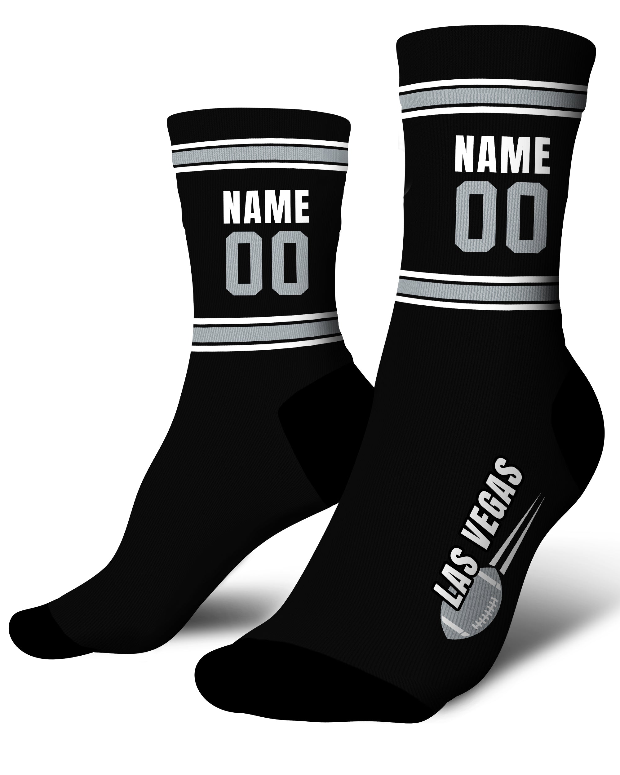 Custom City Sports Socks Las Vegas Black - Personalized Name Number
