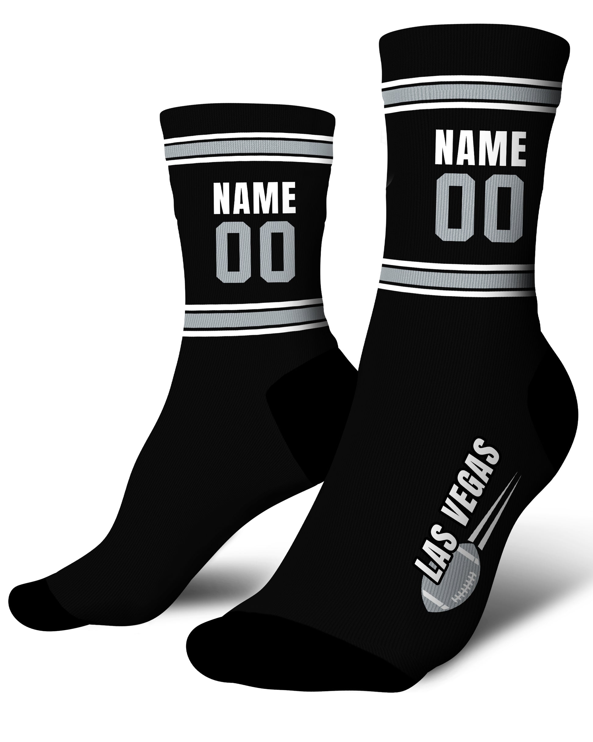 Custom City Sports Socks Las Vegas Black - Personalized Name Number