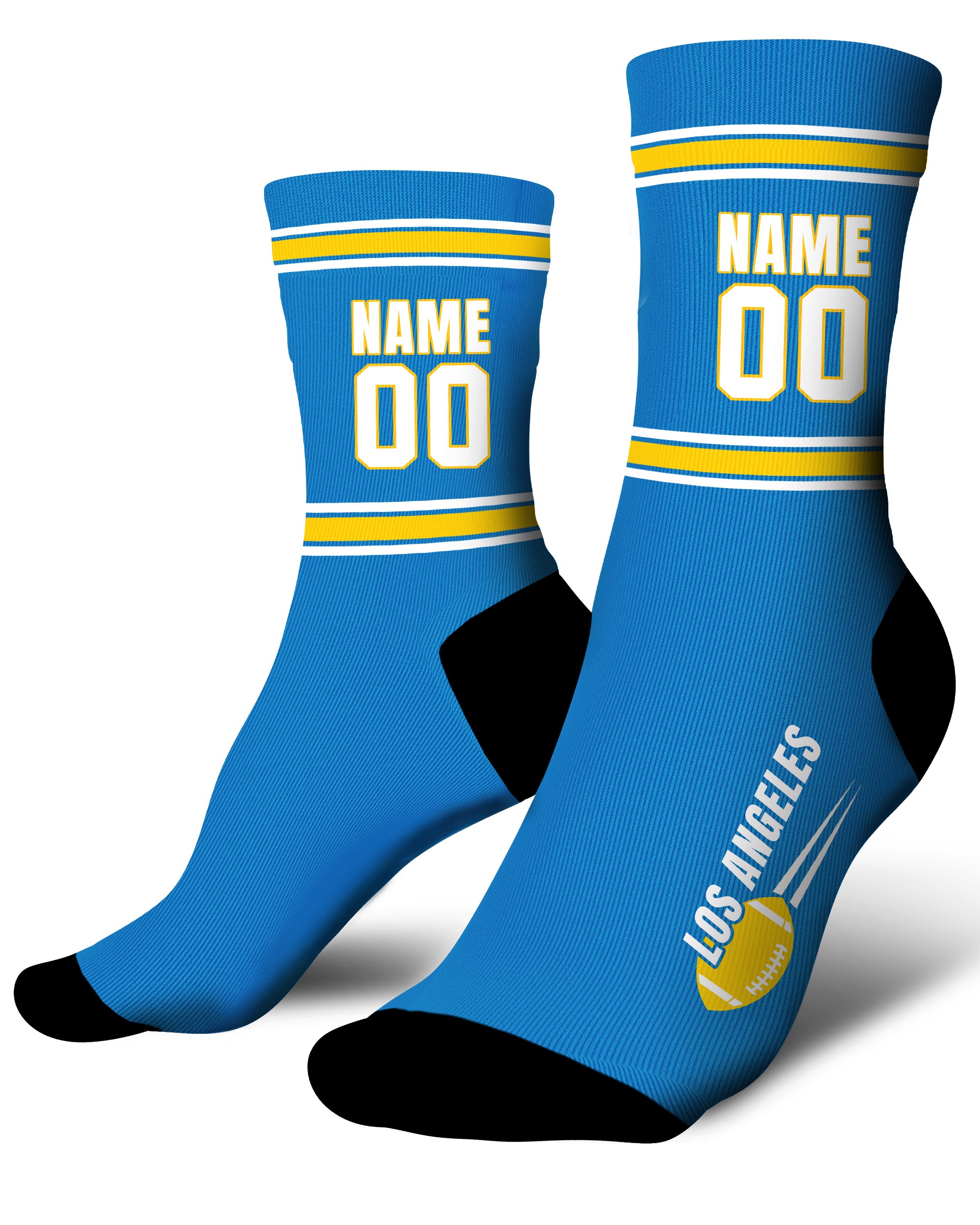 Custom City Sports Socks Los Angeles C Blue - Personalized Name Number