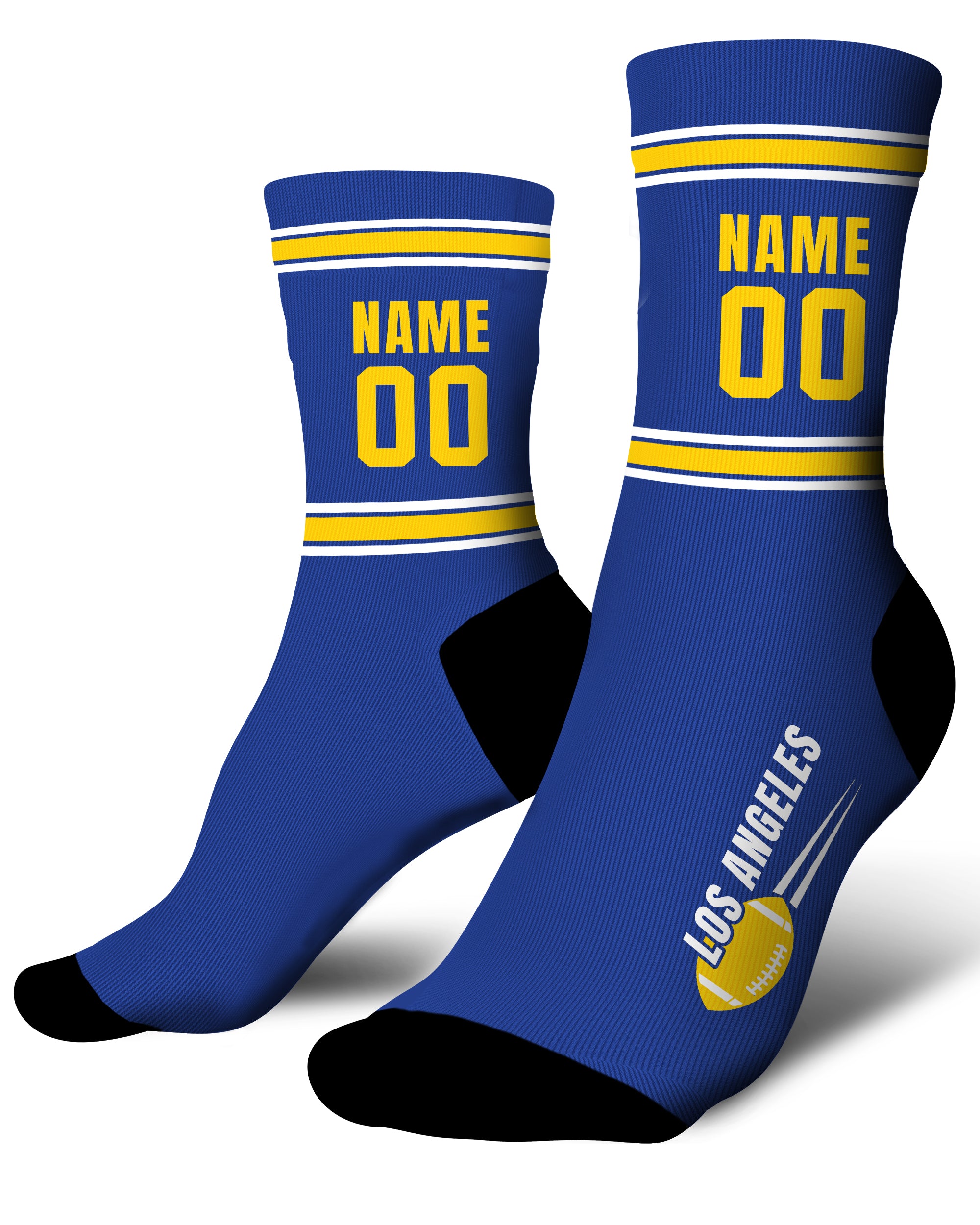 Custom City Sports Socks Los Angeles R Blue - Personalized Name Number