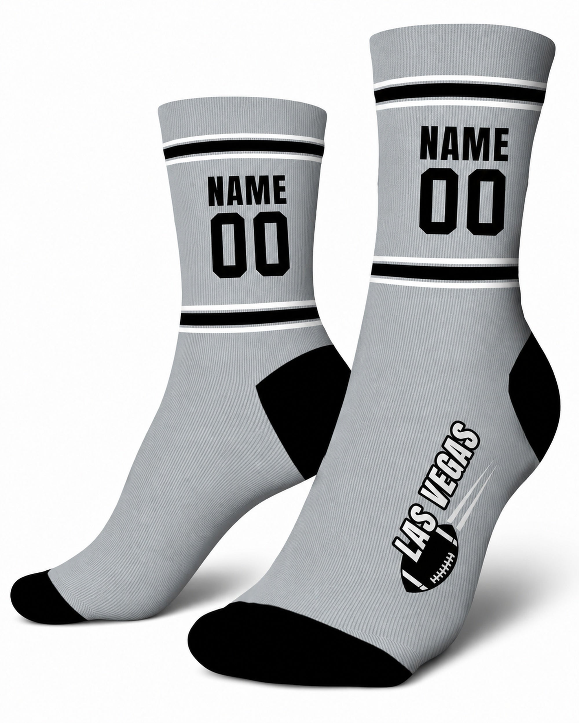 Custom City Sports Socks Las Vegas Gray - Personalized Name Number
