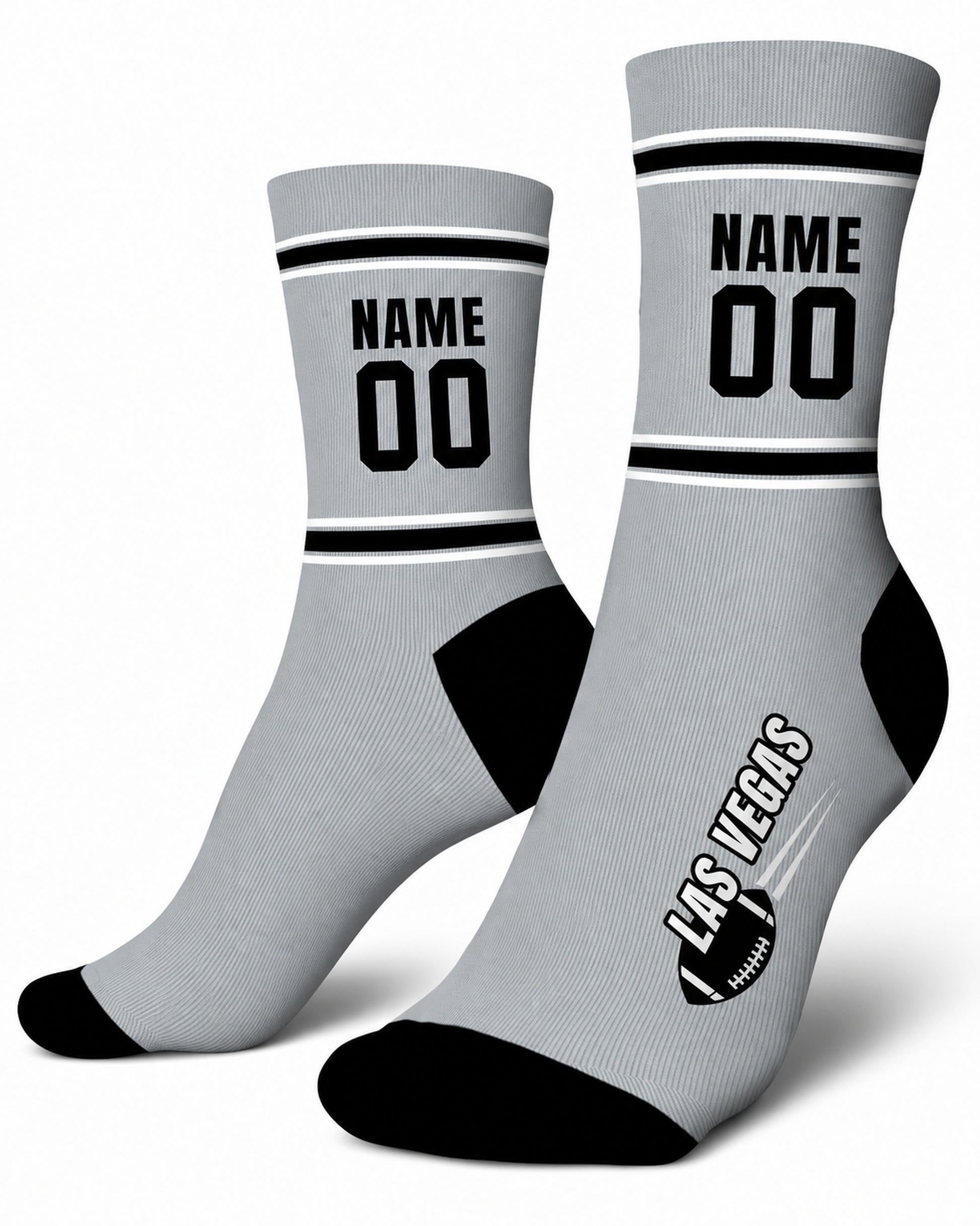 Custom City Sports Socks Las Vegas Gray - Personalized Name Number