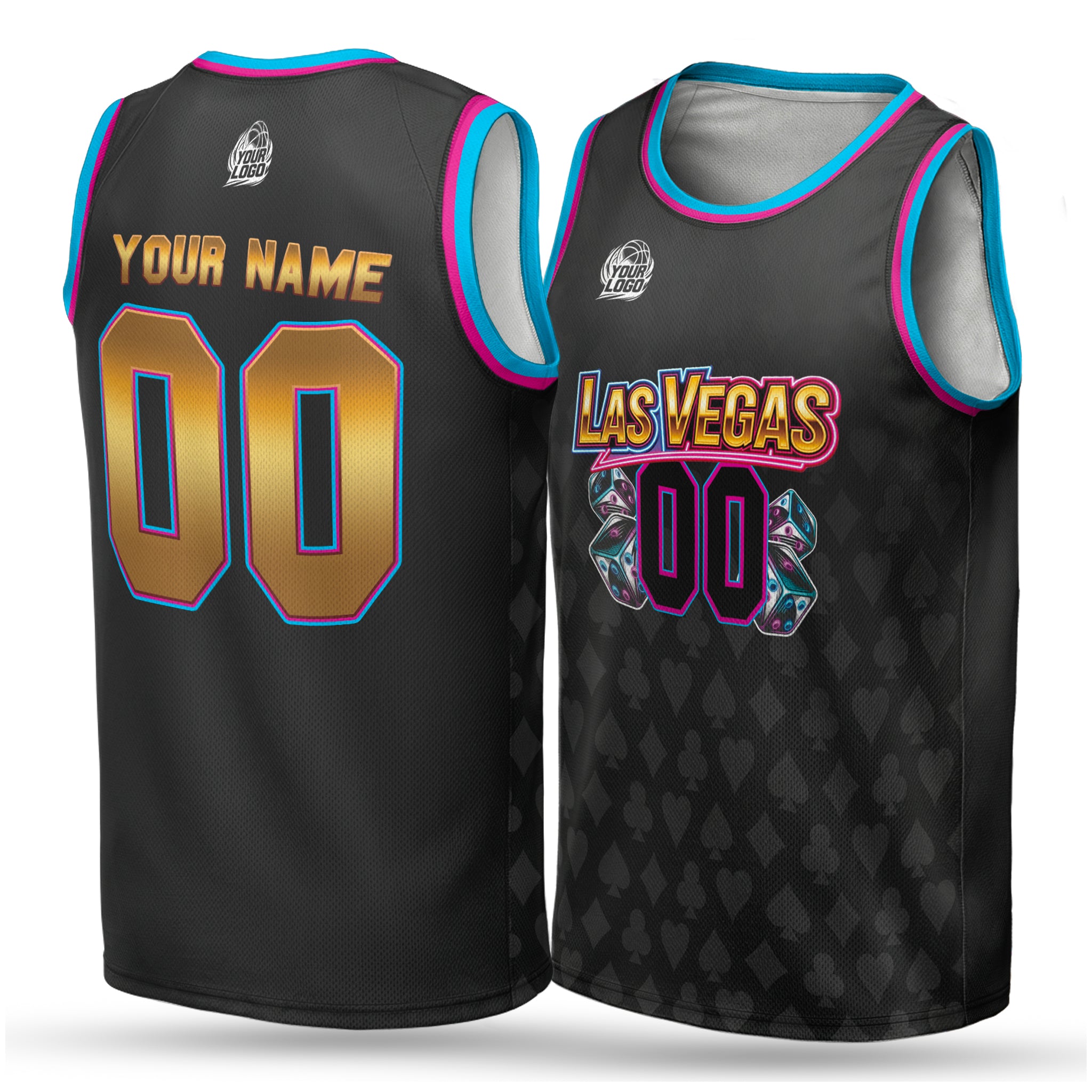 Custom City Basketball Jersey Las Vegas Design - Add Your Name and Number