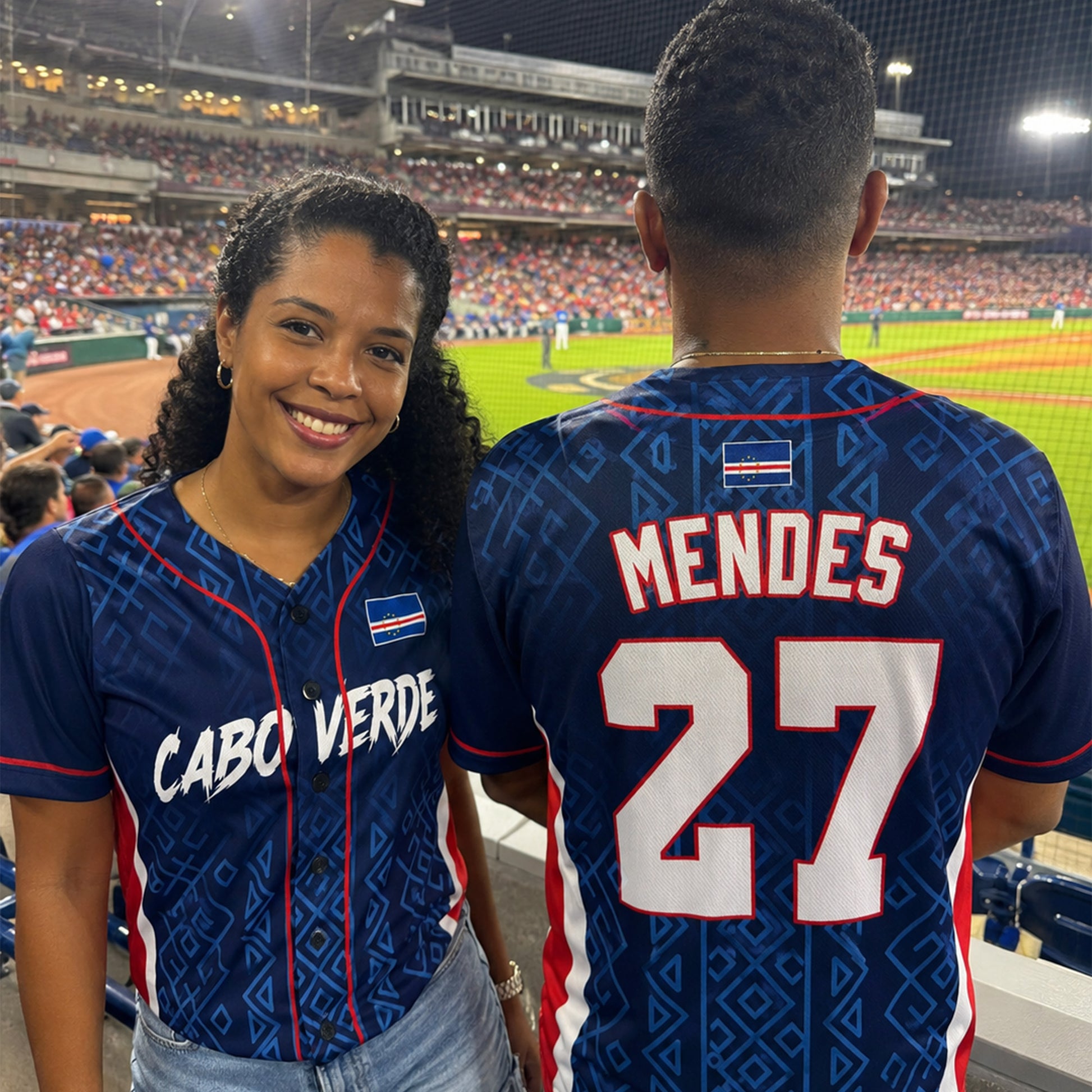 Custom Cape Verde / Cabo Verde Baseball Jersey Flag Motif – Personalized Name Number
