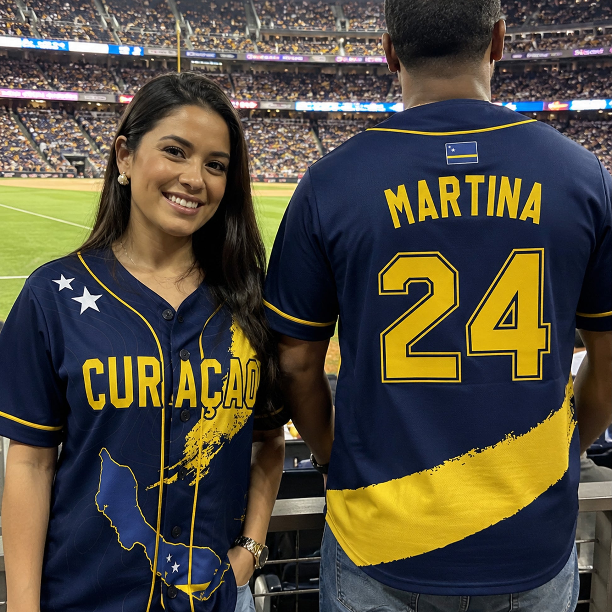 Custom Curaçao Baseball Jersey Curaçaoan Fan Vertical Stripe – Personalized Name Number