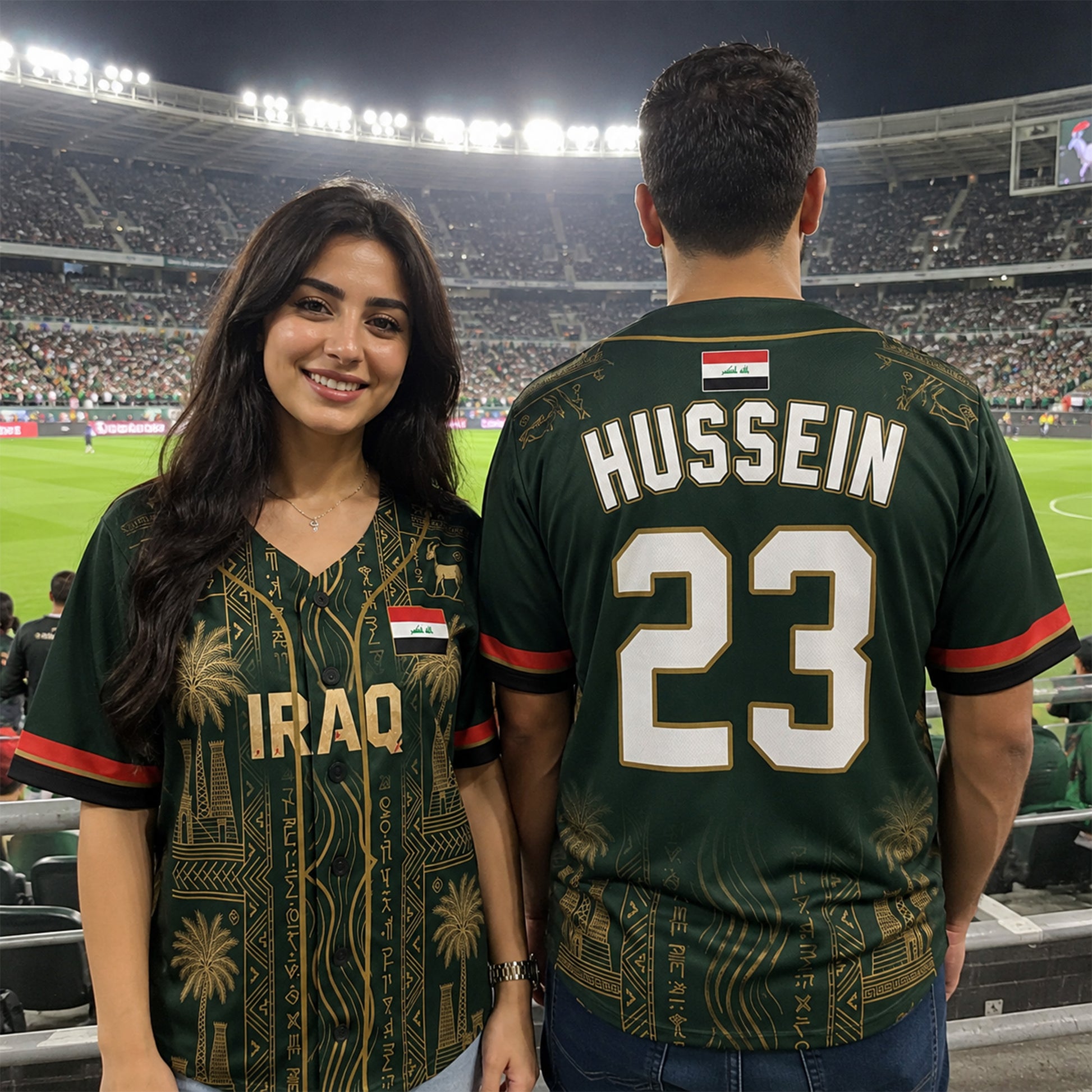 Custom Iraq Baseball Jersey Iraqi Fan Pinstripe Pattern – Personalized Name Number