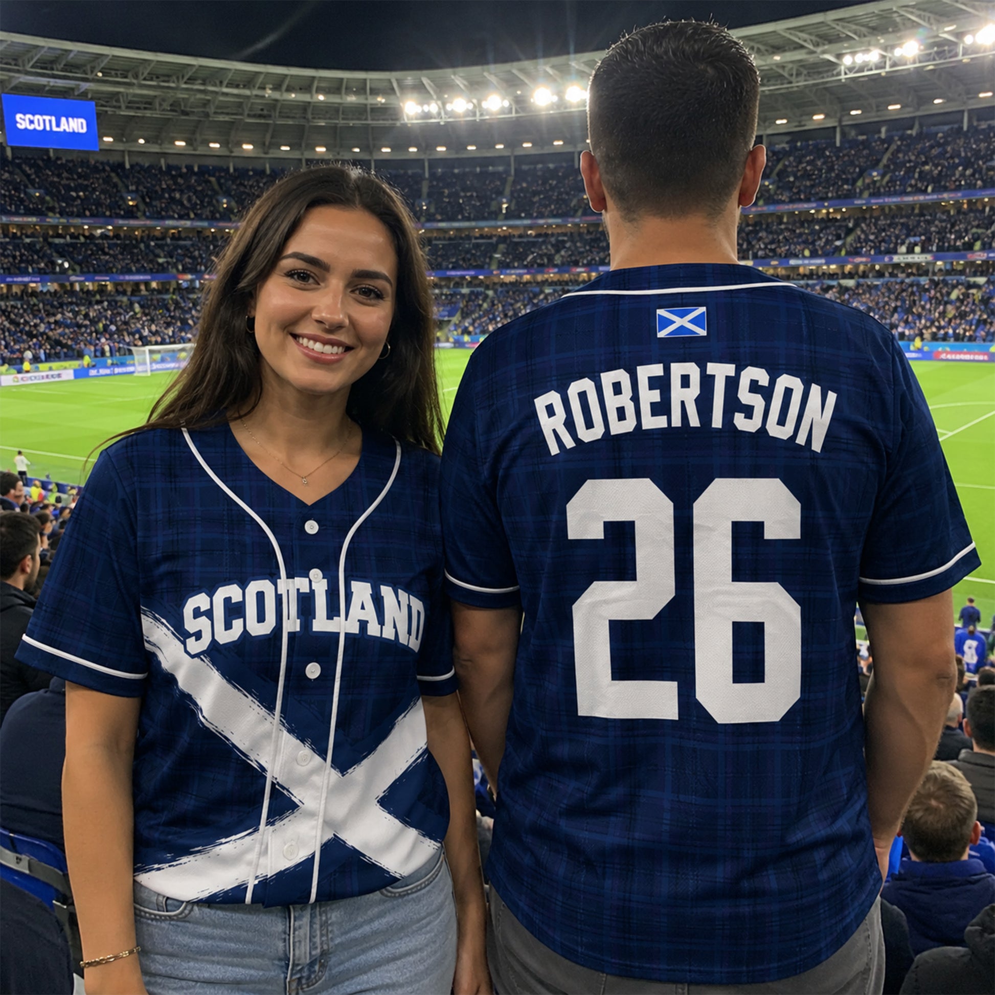 Custom Scotland Baseball Jersey Scottish Fan Plaid Crest – Personalized Name Number