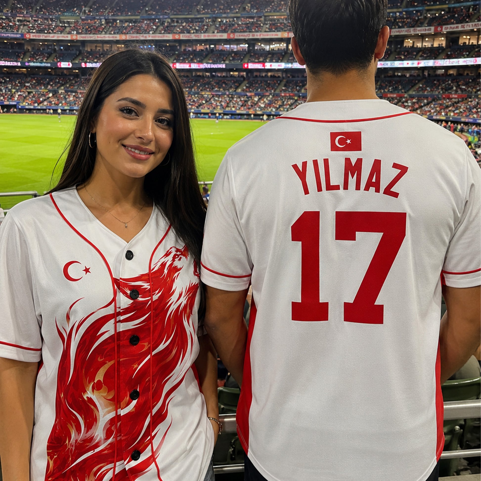 Custom Türkiye Turkey Baseball Jersey Turkish Fan Growling Wolf – Personalized Name Number