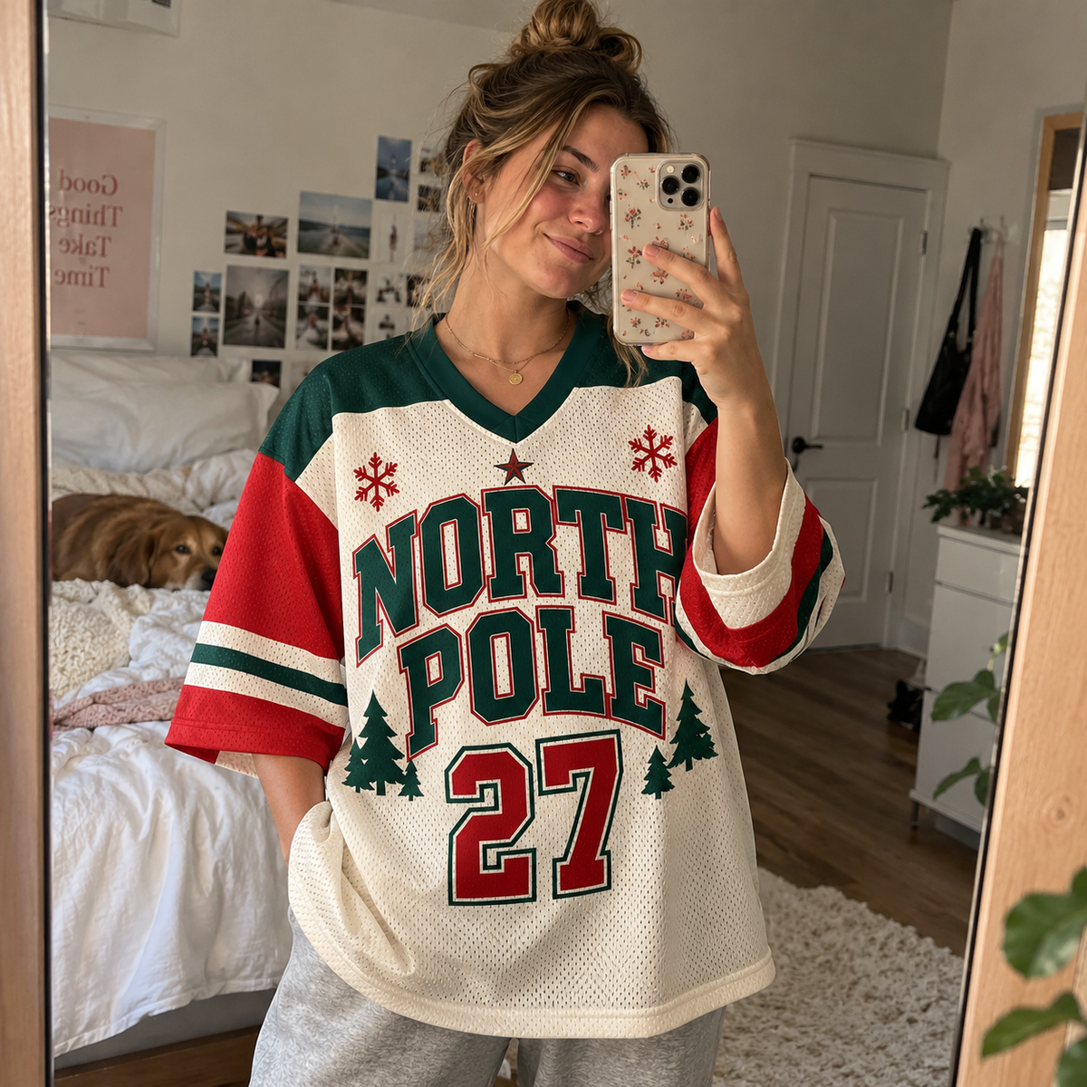 Custom Santa Hockey Christmas Football Jersey - Personalized Name & Number