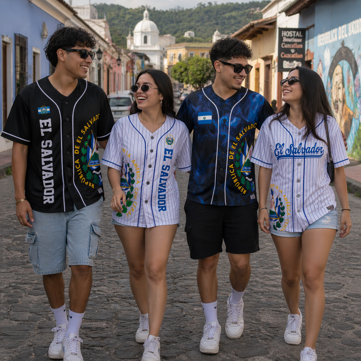 Custom El Salvador Baseball Jersey Salvadoran Fan Midnight Flame – Personalized Name Number