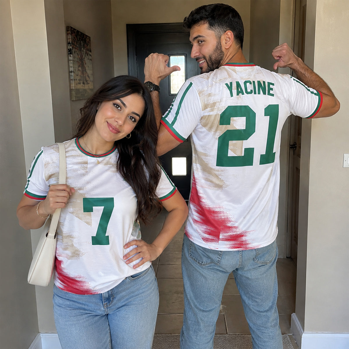Custom Algeria Soccer Jersey 2026 White Beige and Green - Design Your Own
