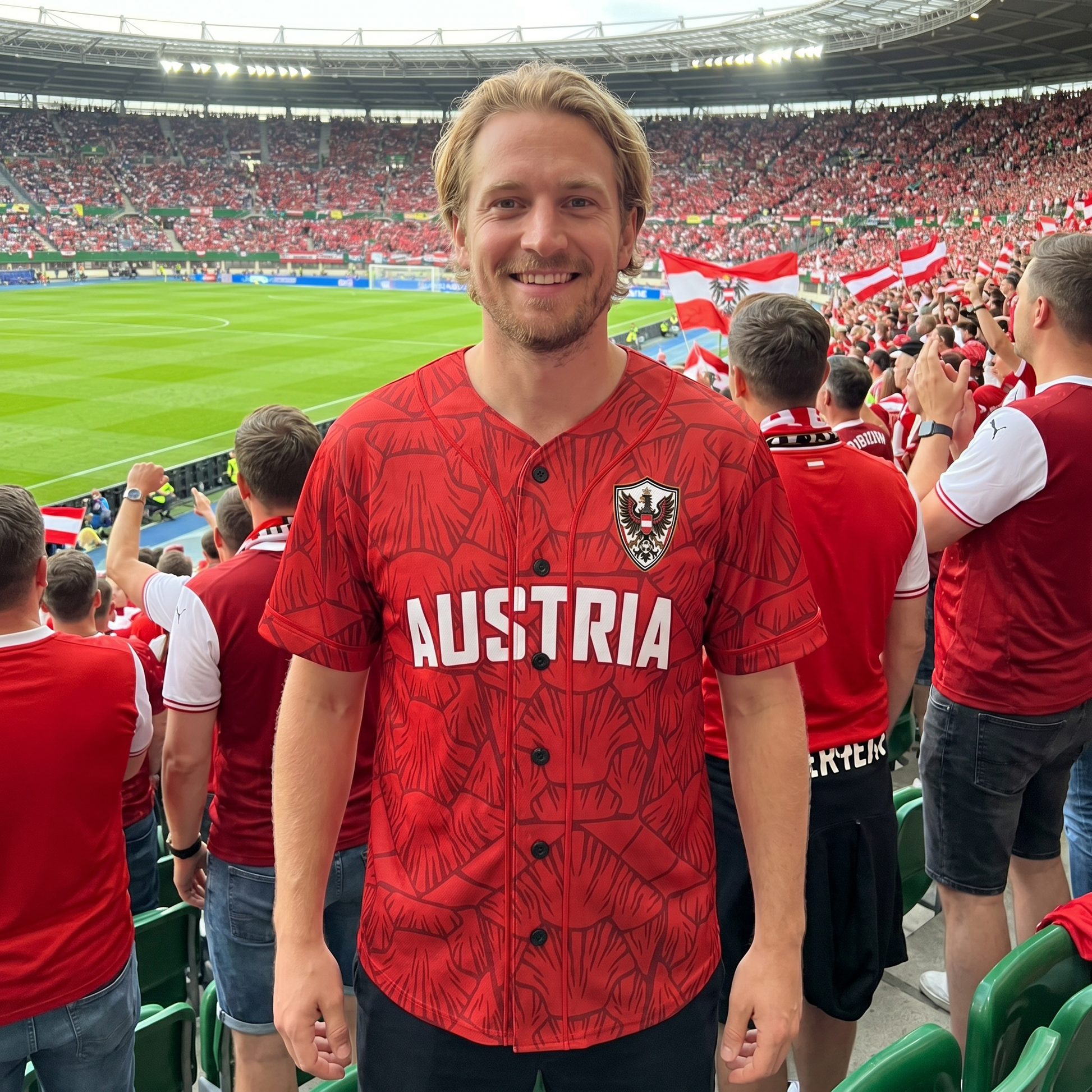 Custom Austria Baseball Jersey Austrian Fan Eagle Feather – Personalized Name Number