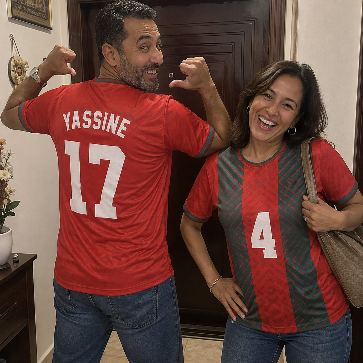 Custom Morocco Soccer Jersey 2026 Red and White - Design Your Own