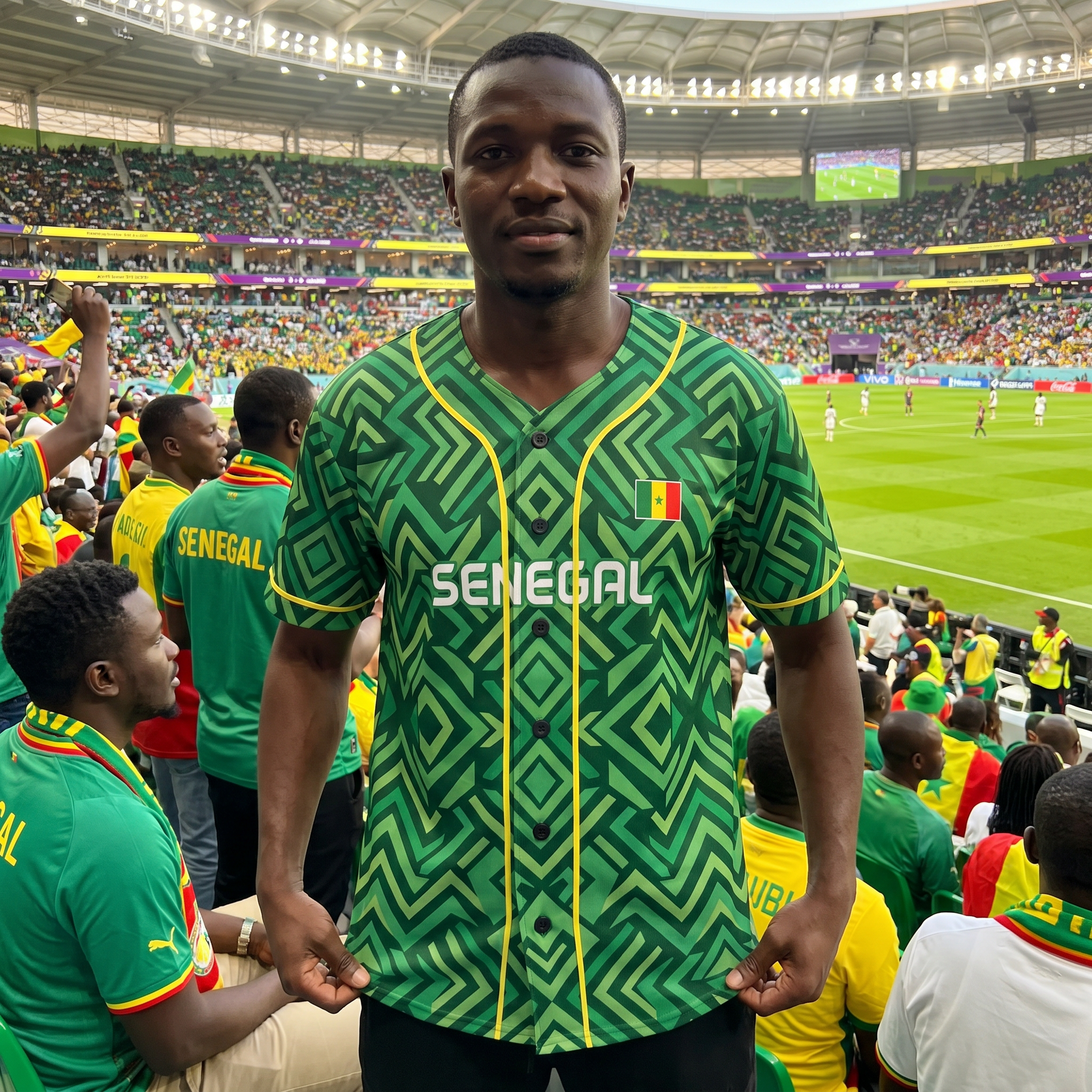 Custom Senegal Baseball Jersey Senegalese Fan Roaring Lion – Personalized Name Number