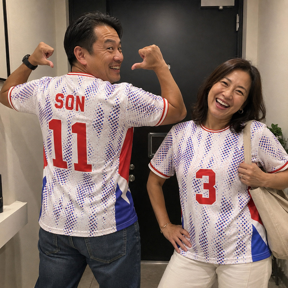 Custom Korea Soccer Jersey 2026 White Red and Blue - Design Your Own