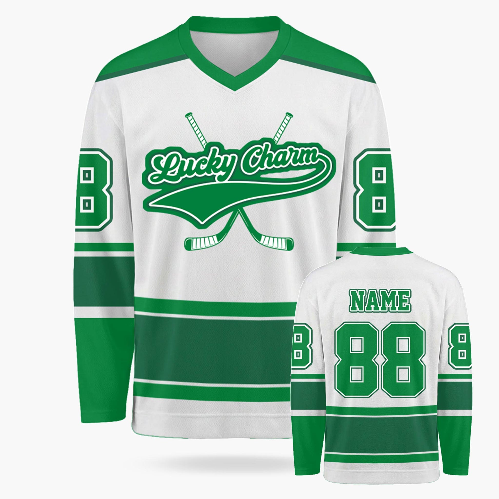 Custom St. Patrick's Day Hockey Jersey Lucky Charm - Design Your Own