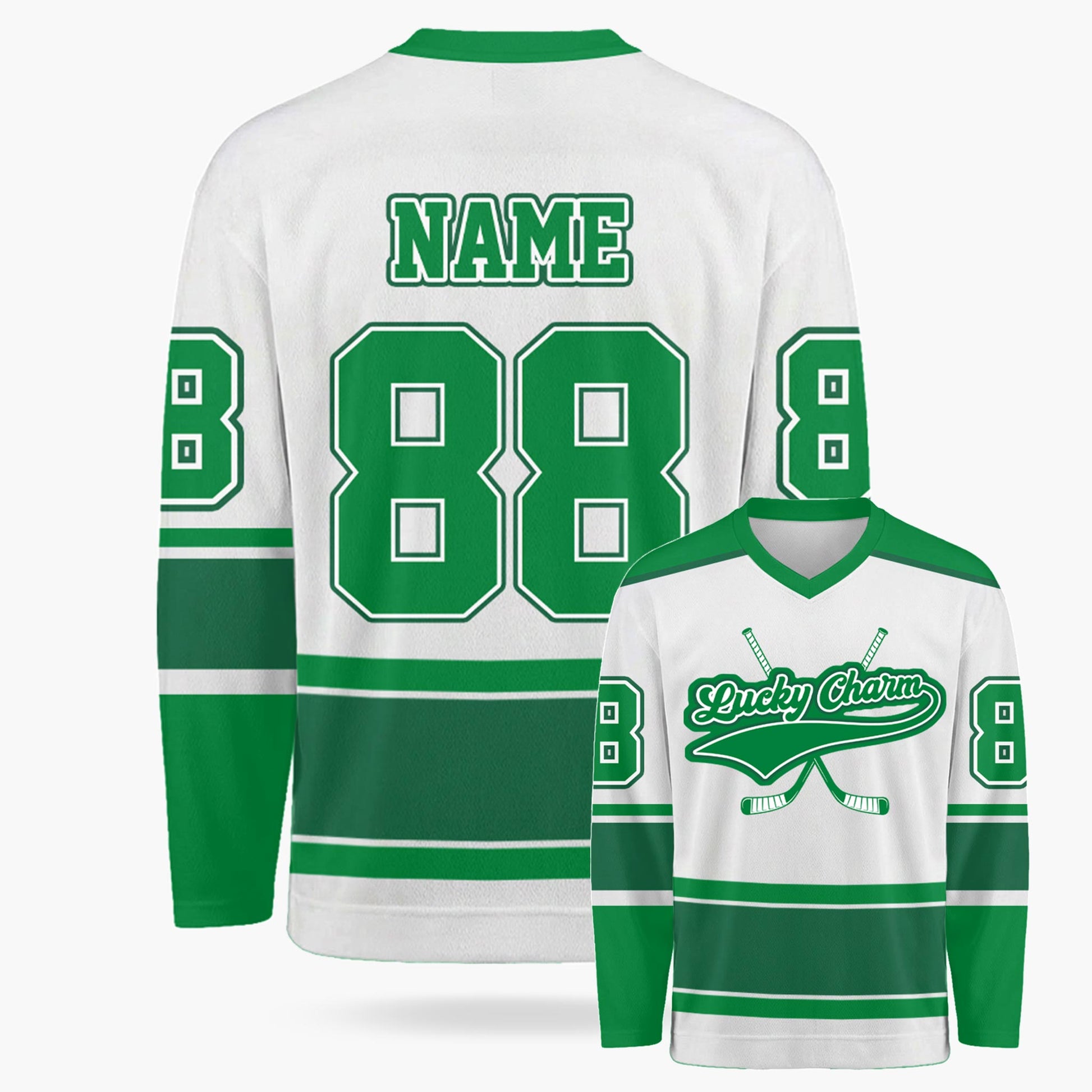 Custom St. Patrick's Day Hockey Jersey Lucky Charm - Design Your Own