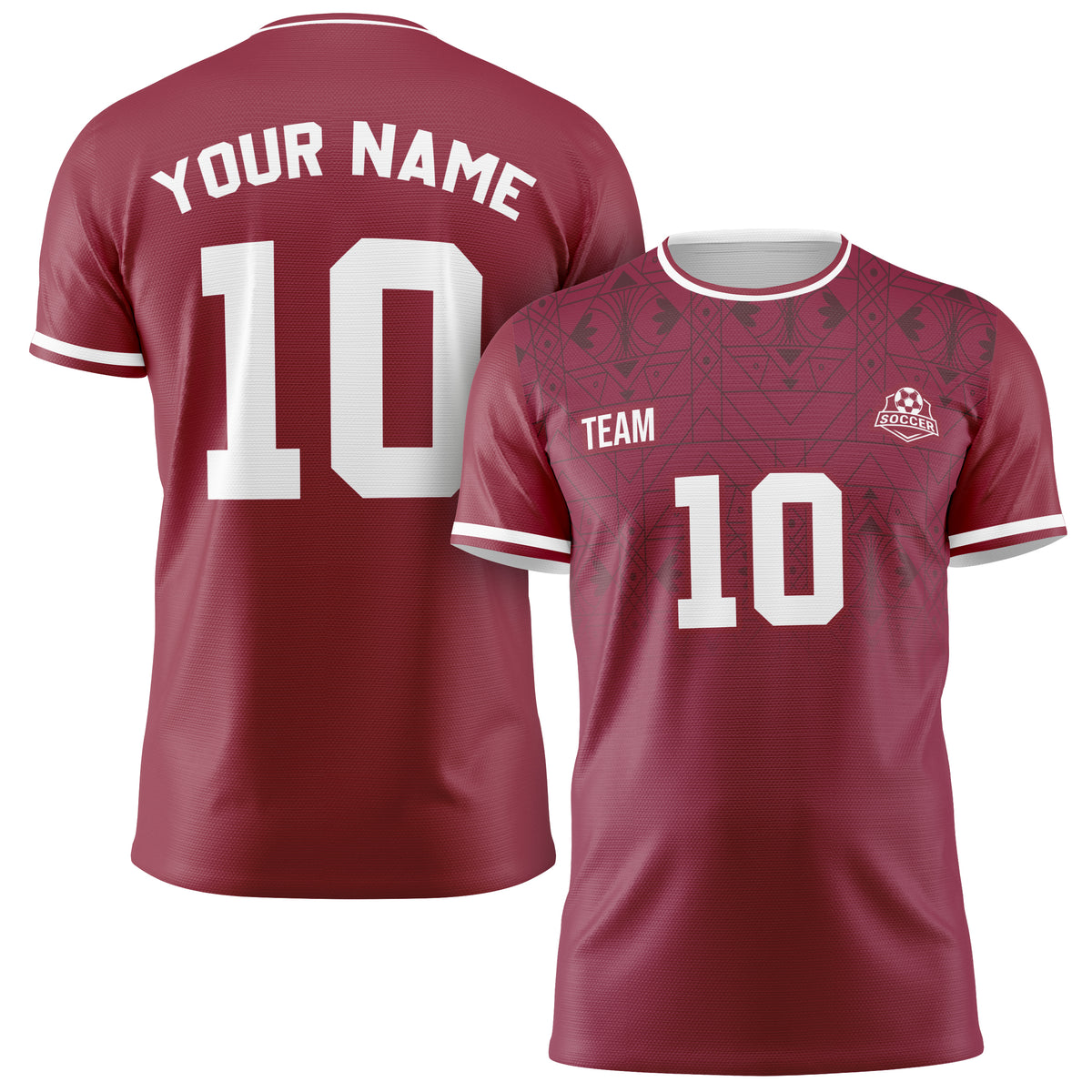 Custom Qatar Soccer Jersey 2026 Wine and White - Design Your Own