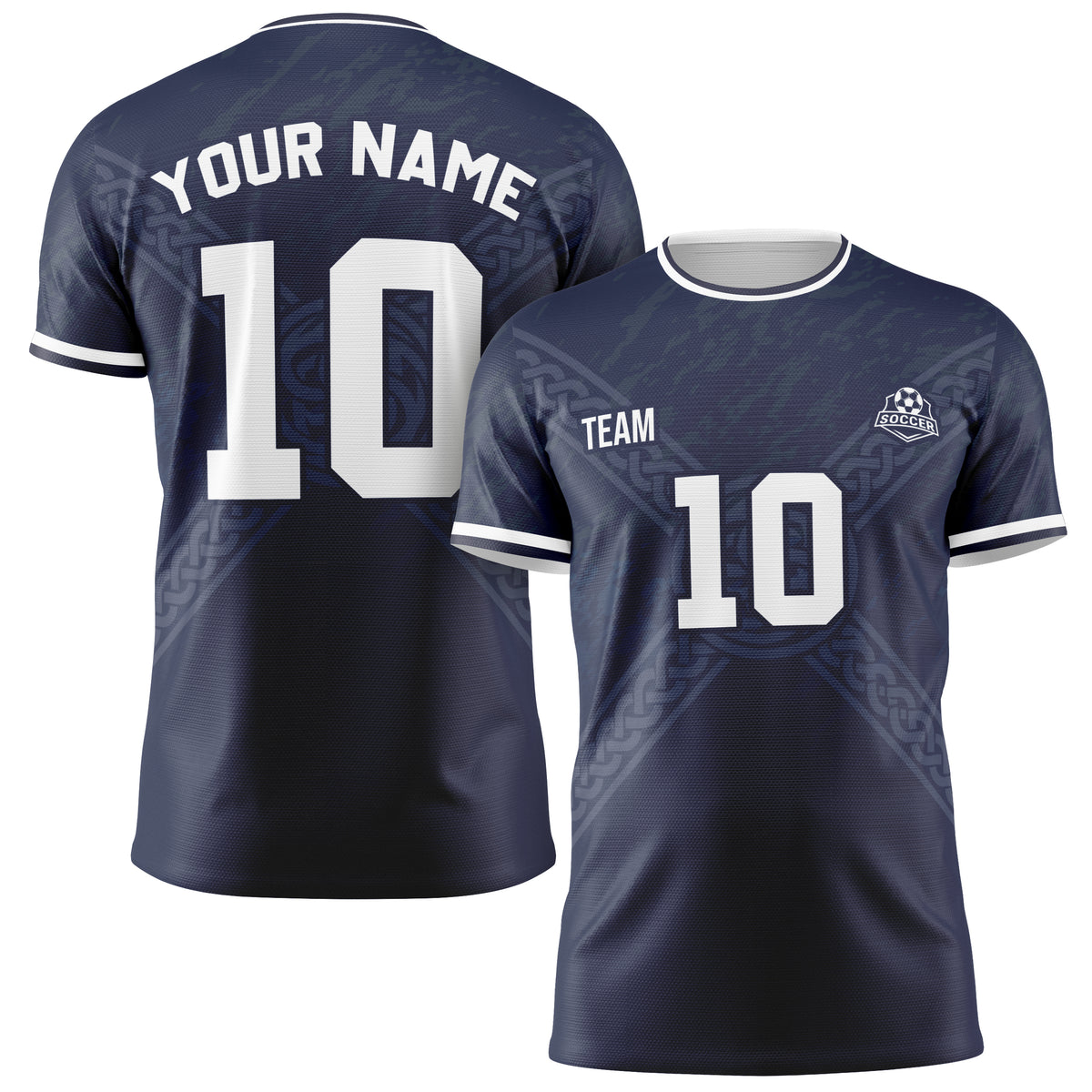 Custom Scotland Soccer Jersey 2026 Midnight Blue and White - Design Your Own
