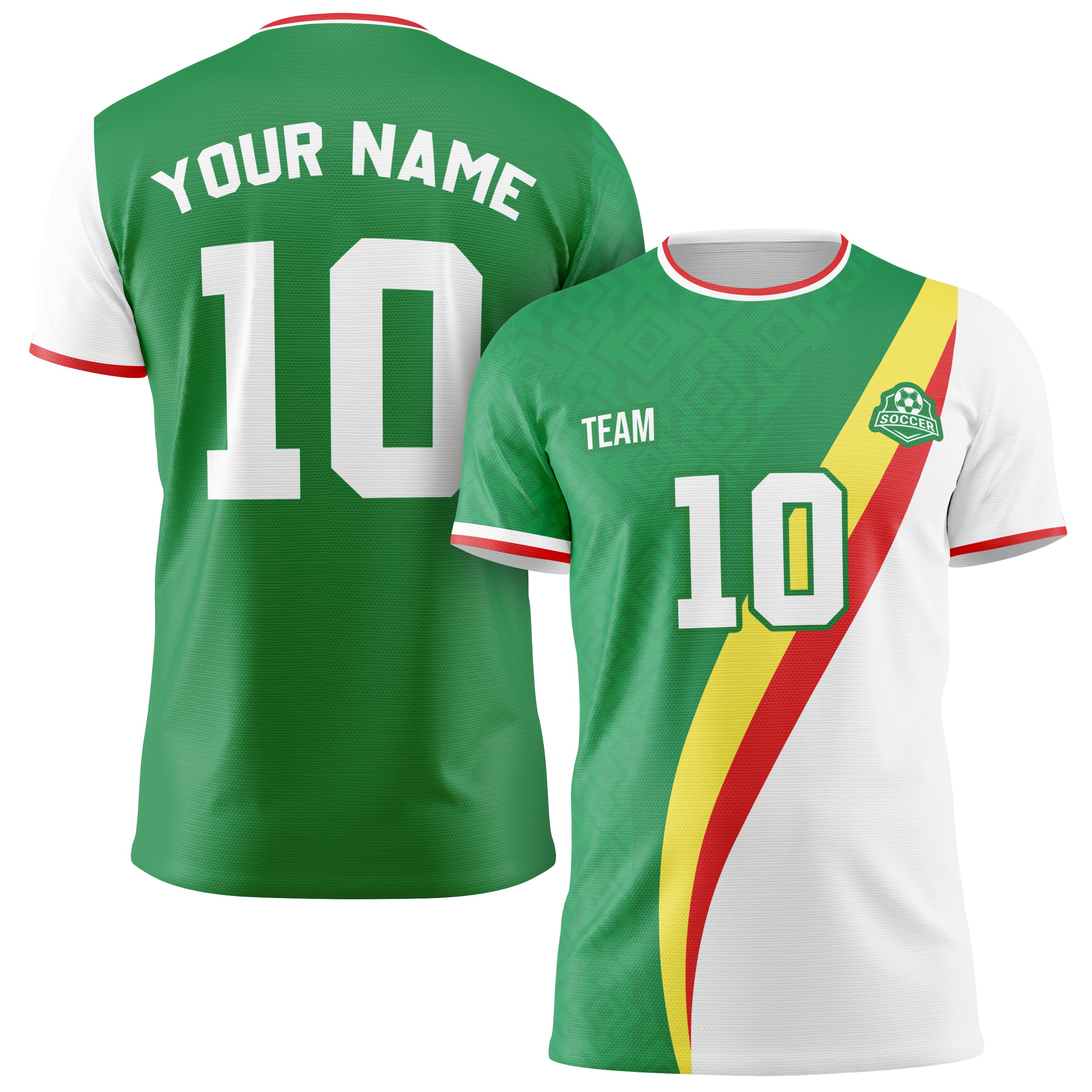 Custom Senegal Soccer Jersey 2026 White and Green - Design Your Own