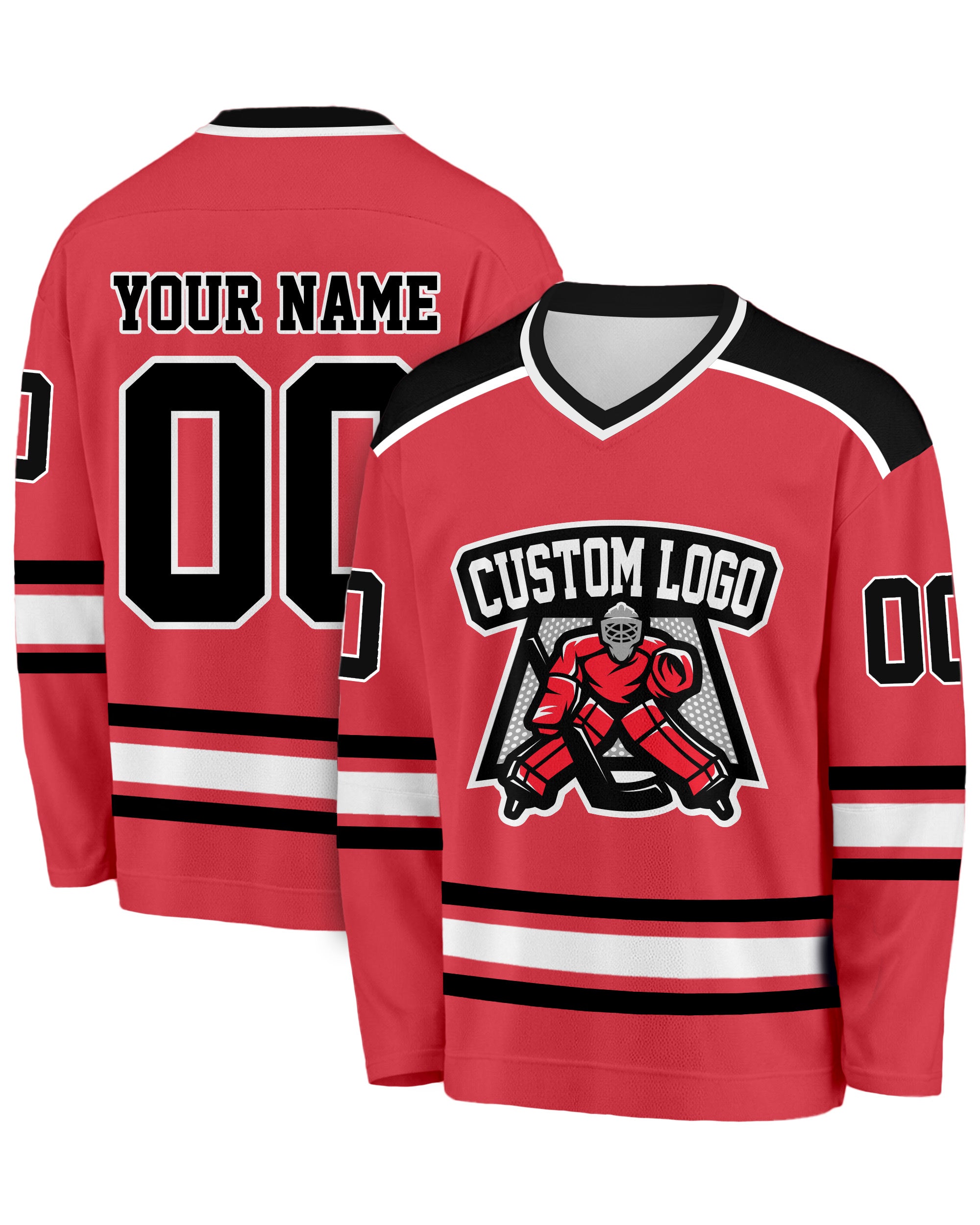 Custom Hockey Jersey Crimson and Black - Design Your Own