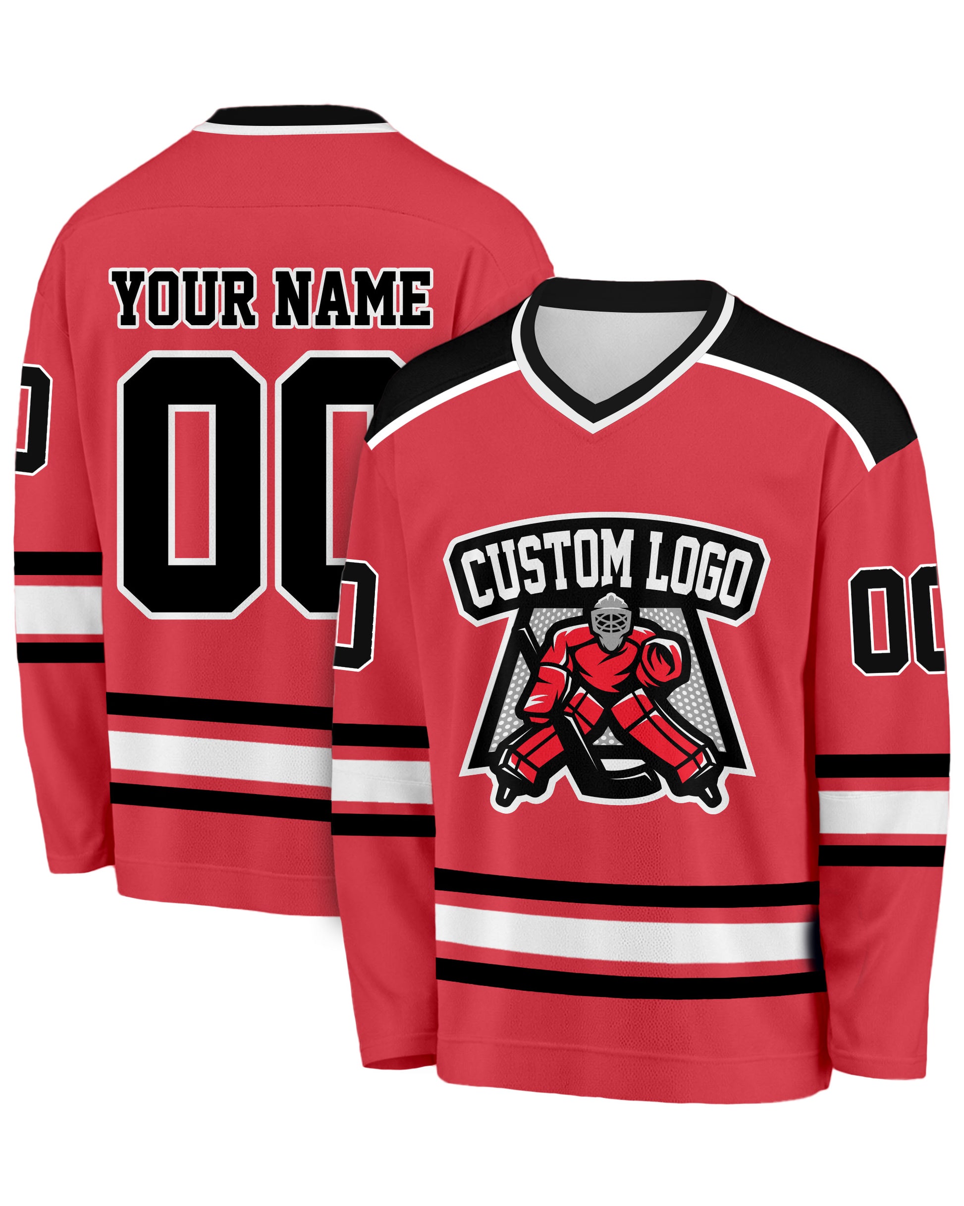 Custom Hockey Jersey Crimson and Black - Design Your Own