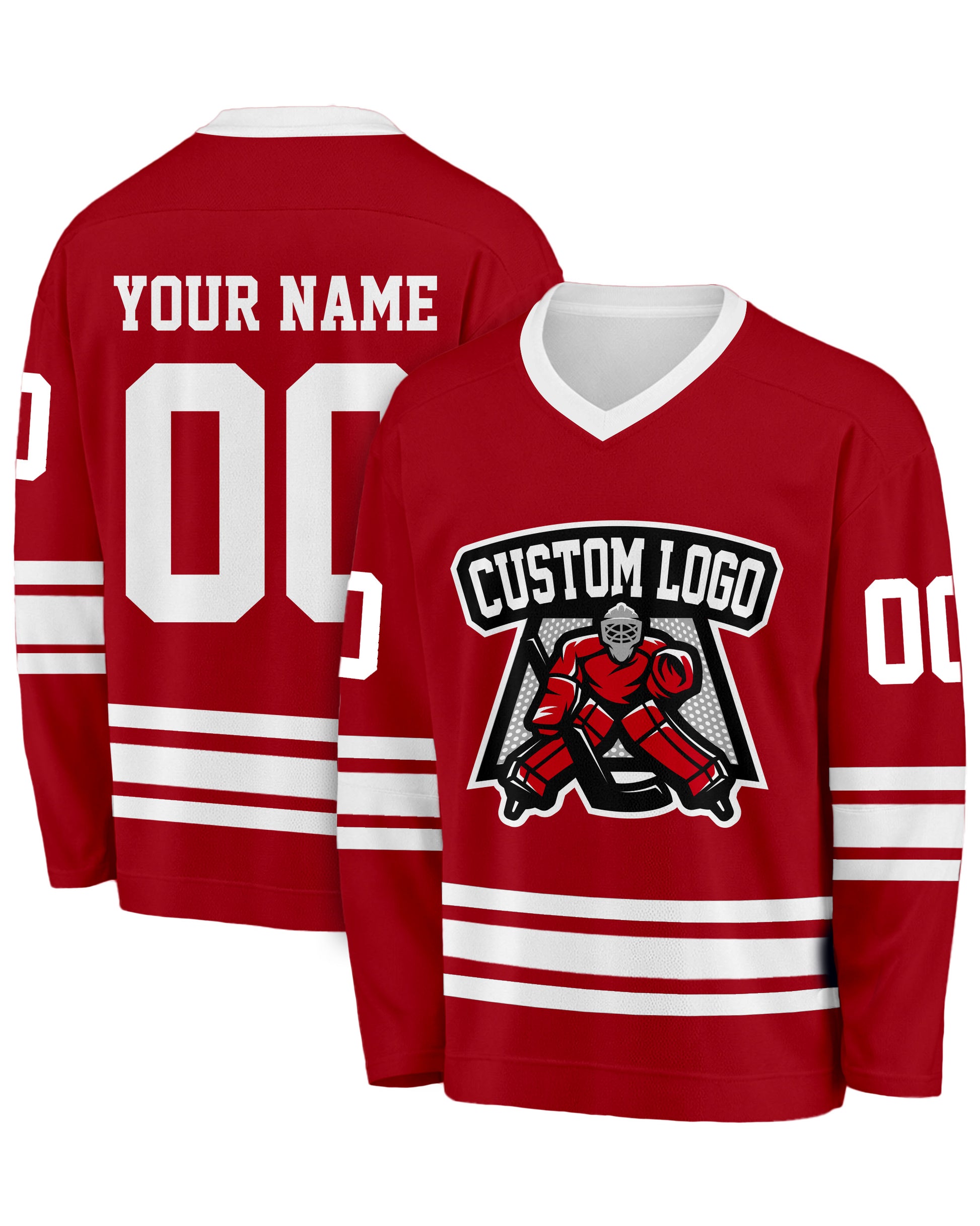 Custom Hockey Jersey Cherry and White - Design Your Own